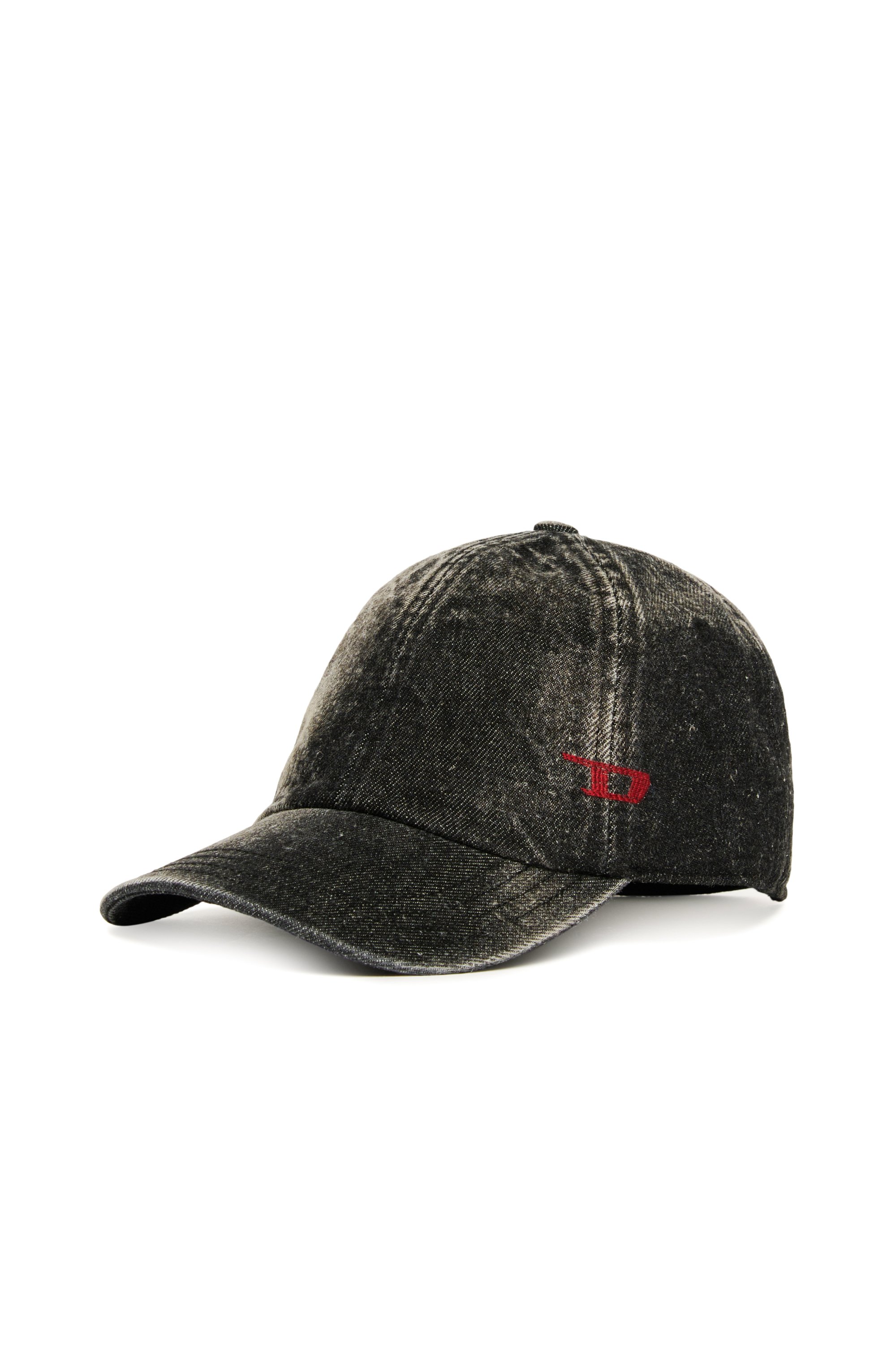 Diesel - FCLUPUS, Unisex Basecap aus verblasstem Denim mit D-Logo in Schwarz - 1