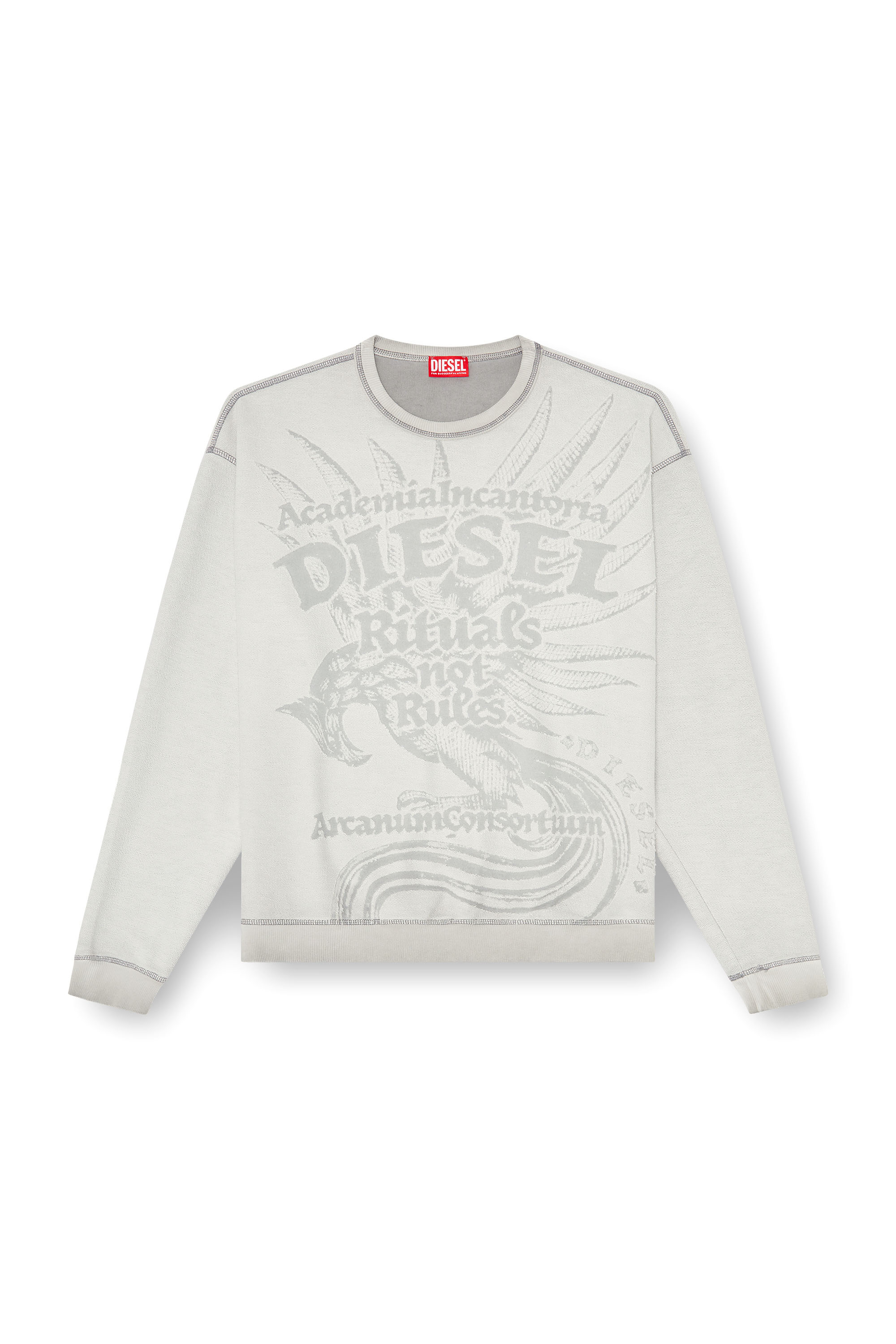 Diesel - S-ARON-RAW, Sweat-shirt avec imprim&eacute; d&eacute;vor&eacute; Homme in ToBeDefined - 3