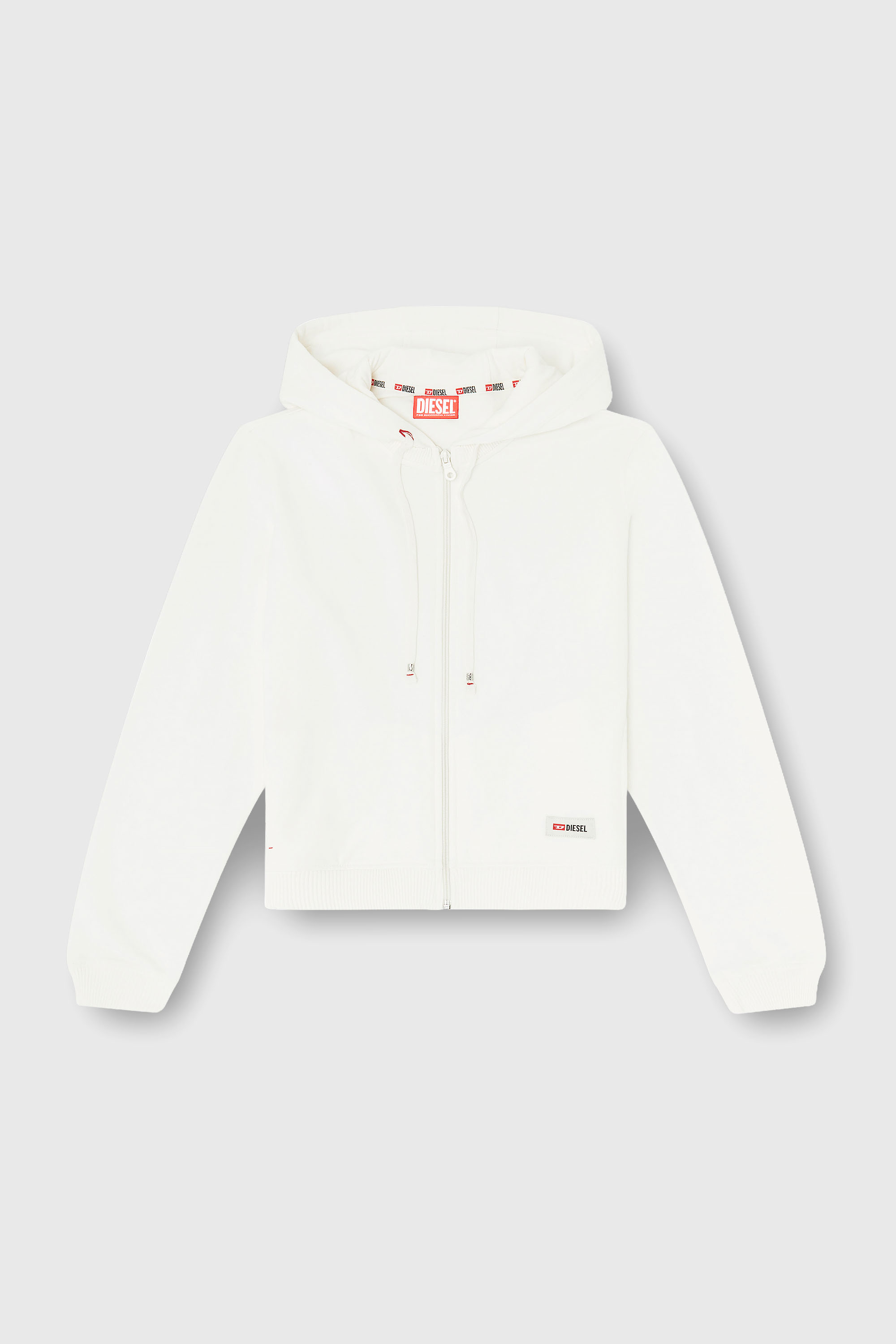 Diesel - HARRIET-D-CORE, Sweat &agrave; capuche en m&eacute;lange de coton gratt&eacute; Femme in Blanc - 2