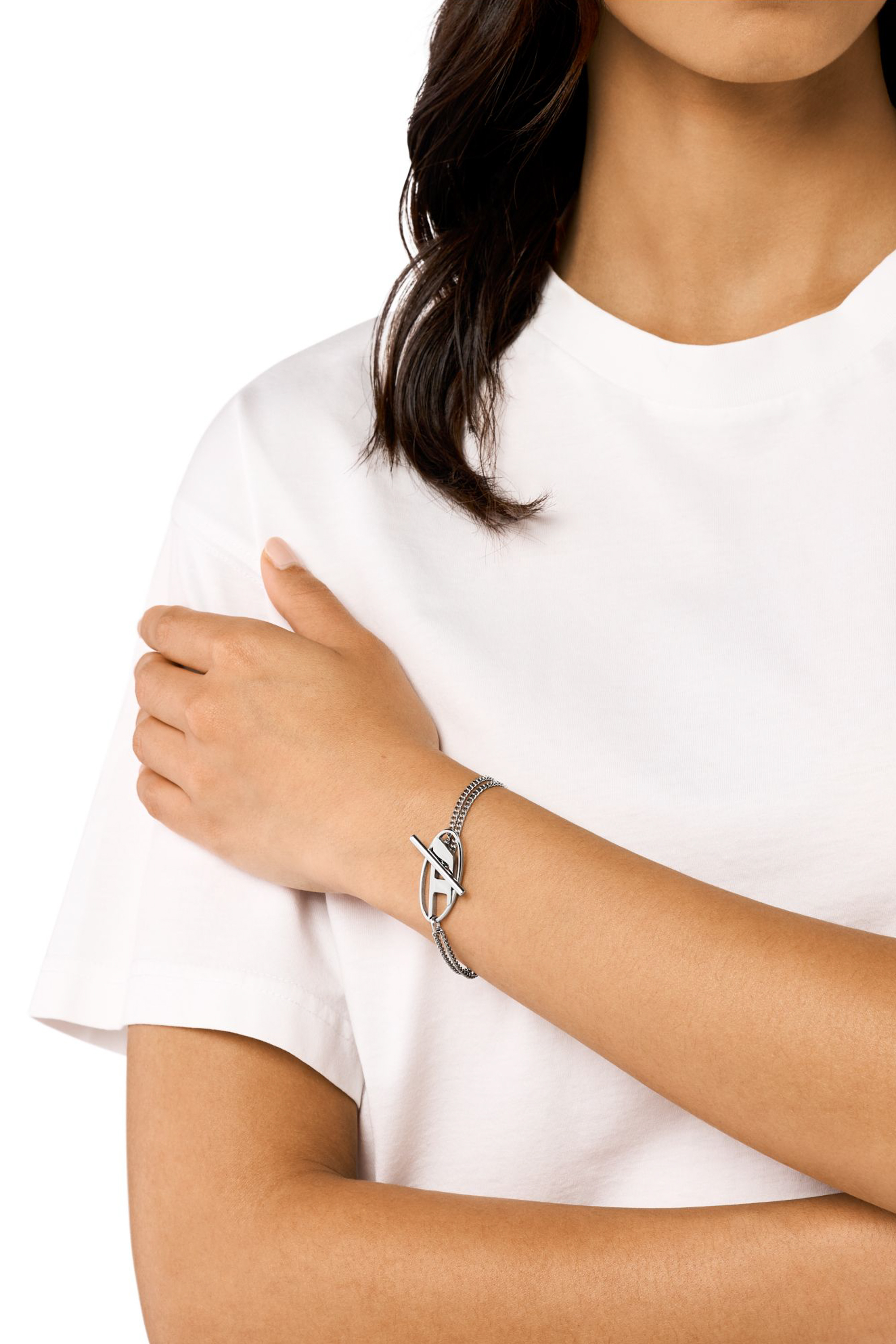 Diesel - DX1535040, Bracelet chaîne en acier inoxydable Mixte in Gris argenté - 4