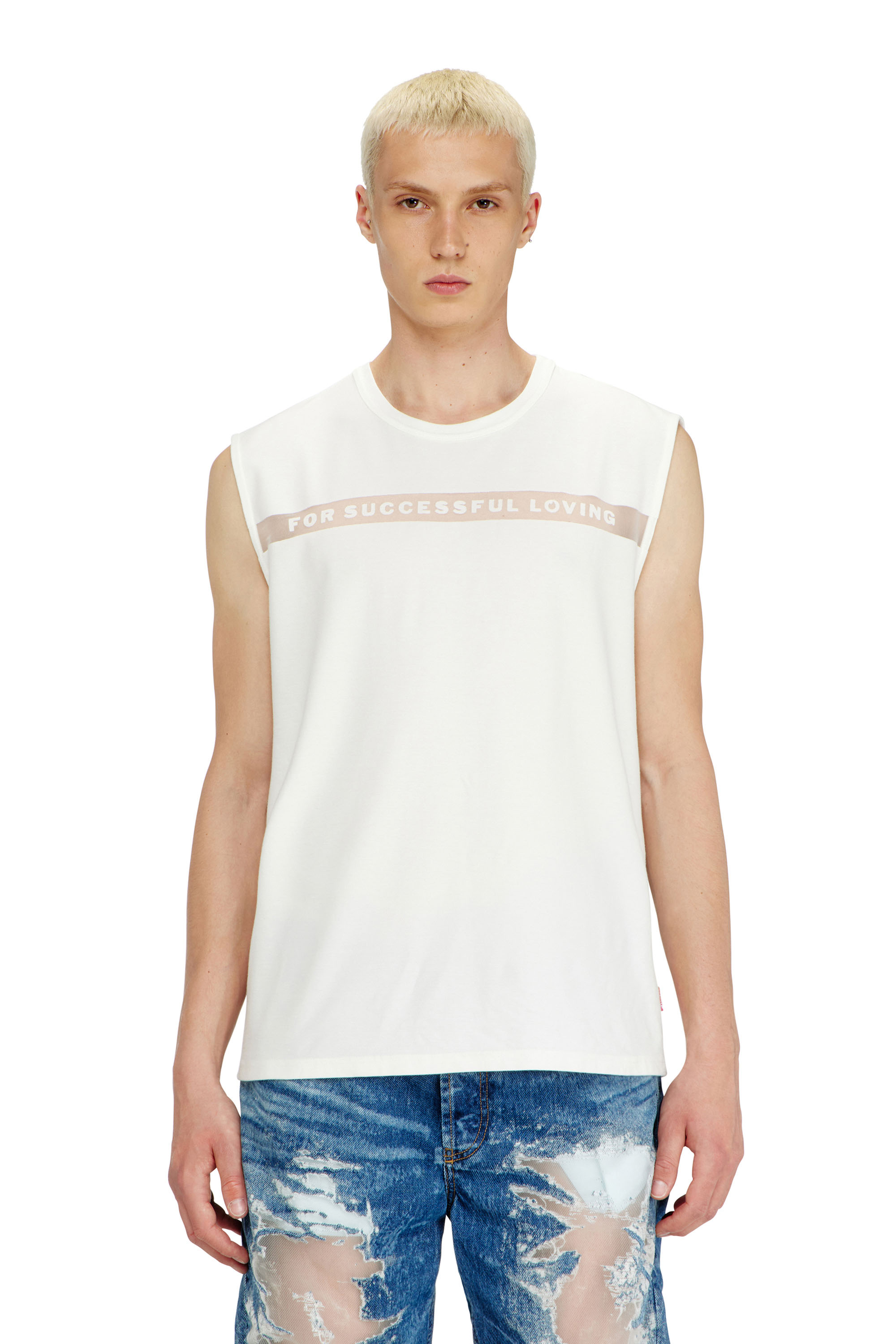 Diesel - PR-T-NORM-BISC-MATI-R, Unisex Tanktop mit For Successful Loving Logo in Wei&szlig; - 3