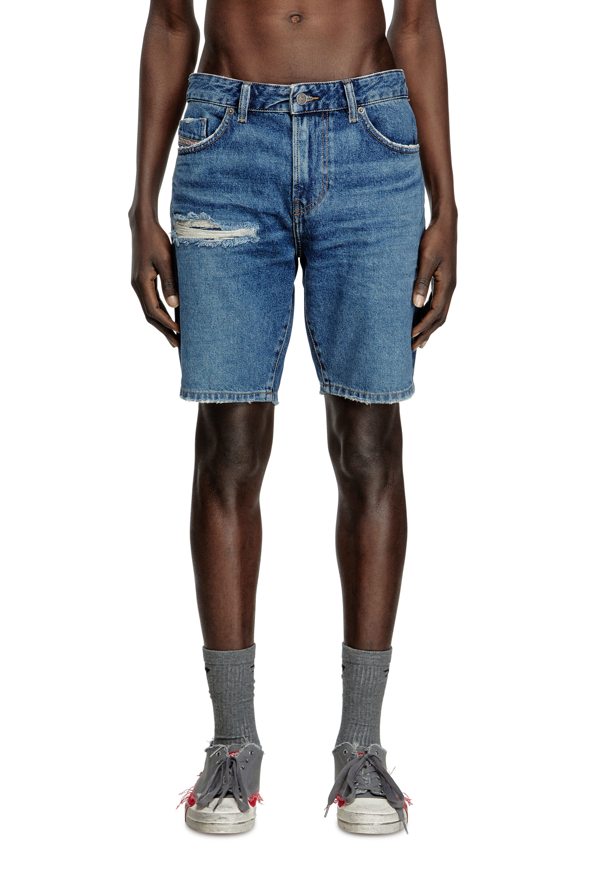 D-FIN, Bleu moyen Diesel - D-FIN, Short slim en denim Homme in Bleu - 3