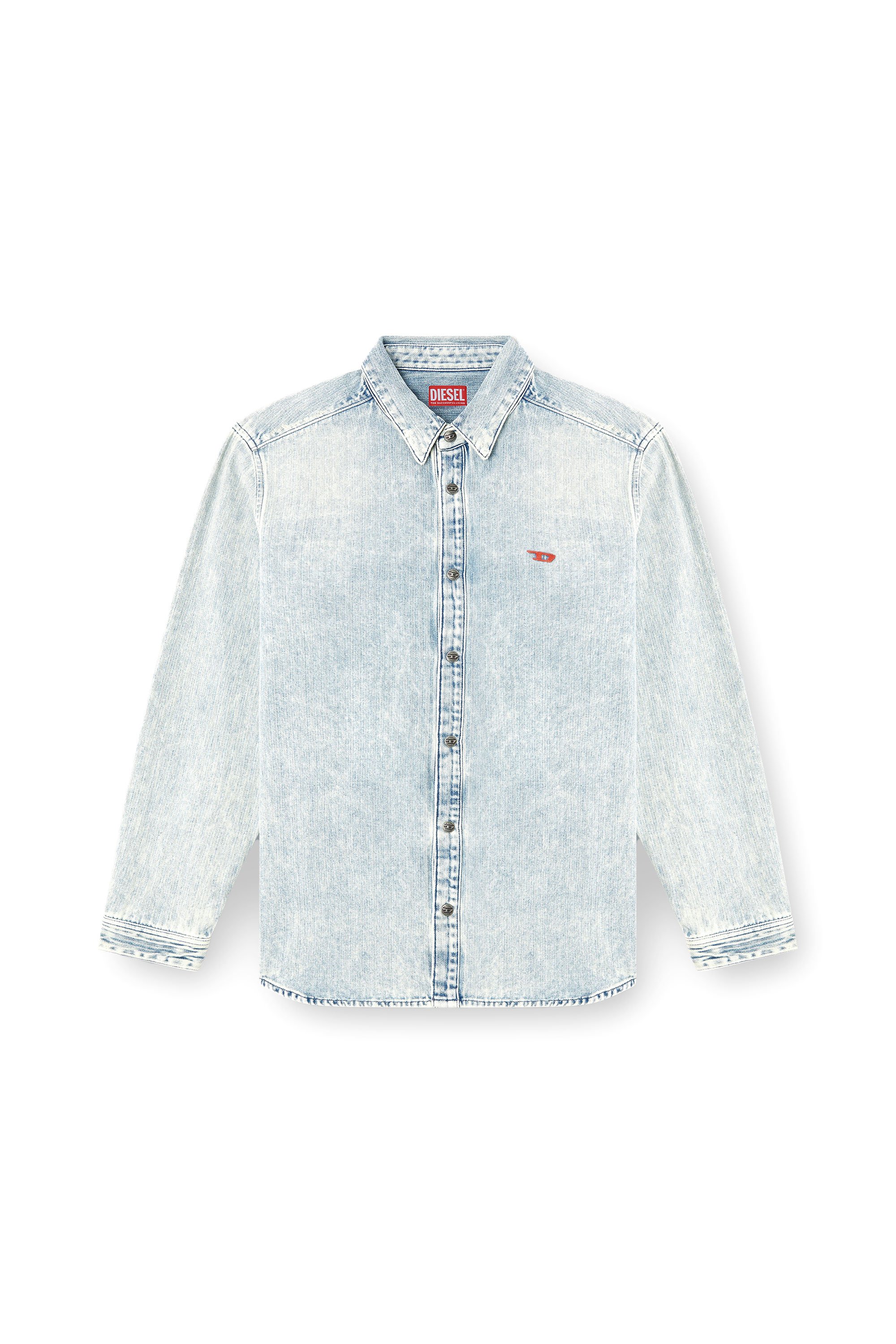 Diesel - D-SIMPLY, Camicia in denim herringbone Uomo in Blu - 3