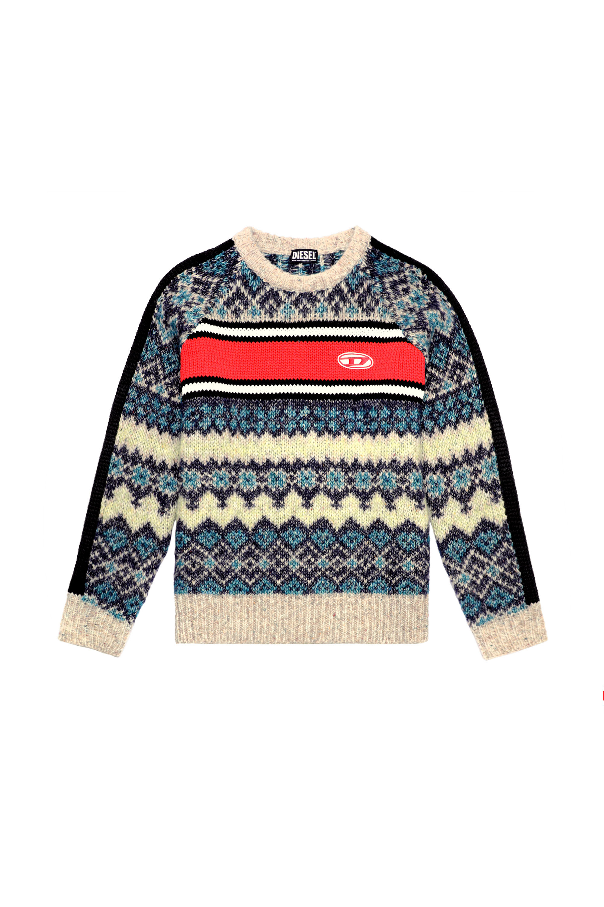 K-RENO, Bleu/Gris - Pull Maille