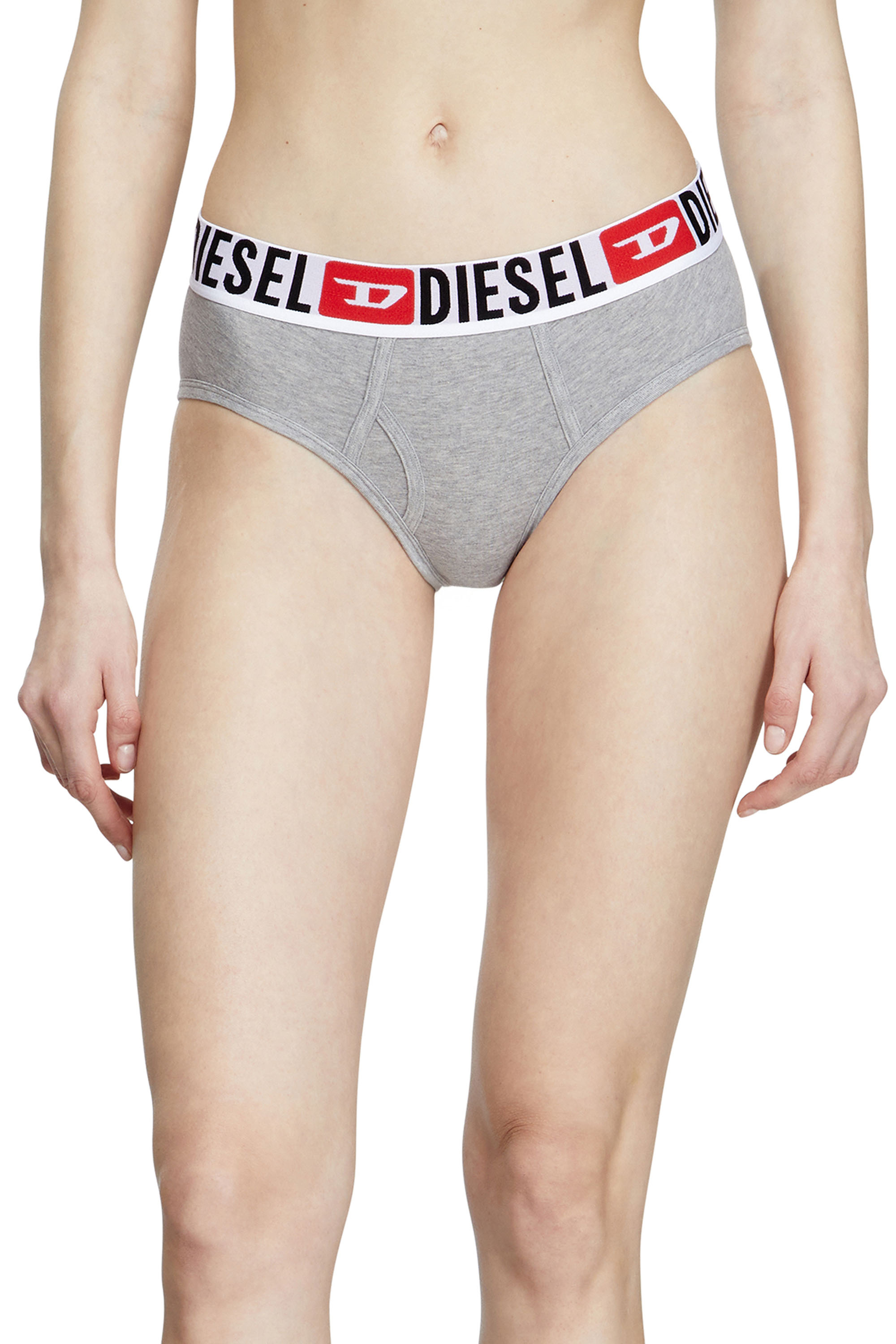 Diesel - OXY-D-CORE-3PACK, Damen Slips mit Maxilogo-Bund im Dreierpack in Rosa/Grau - 2