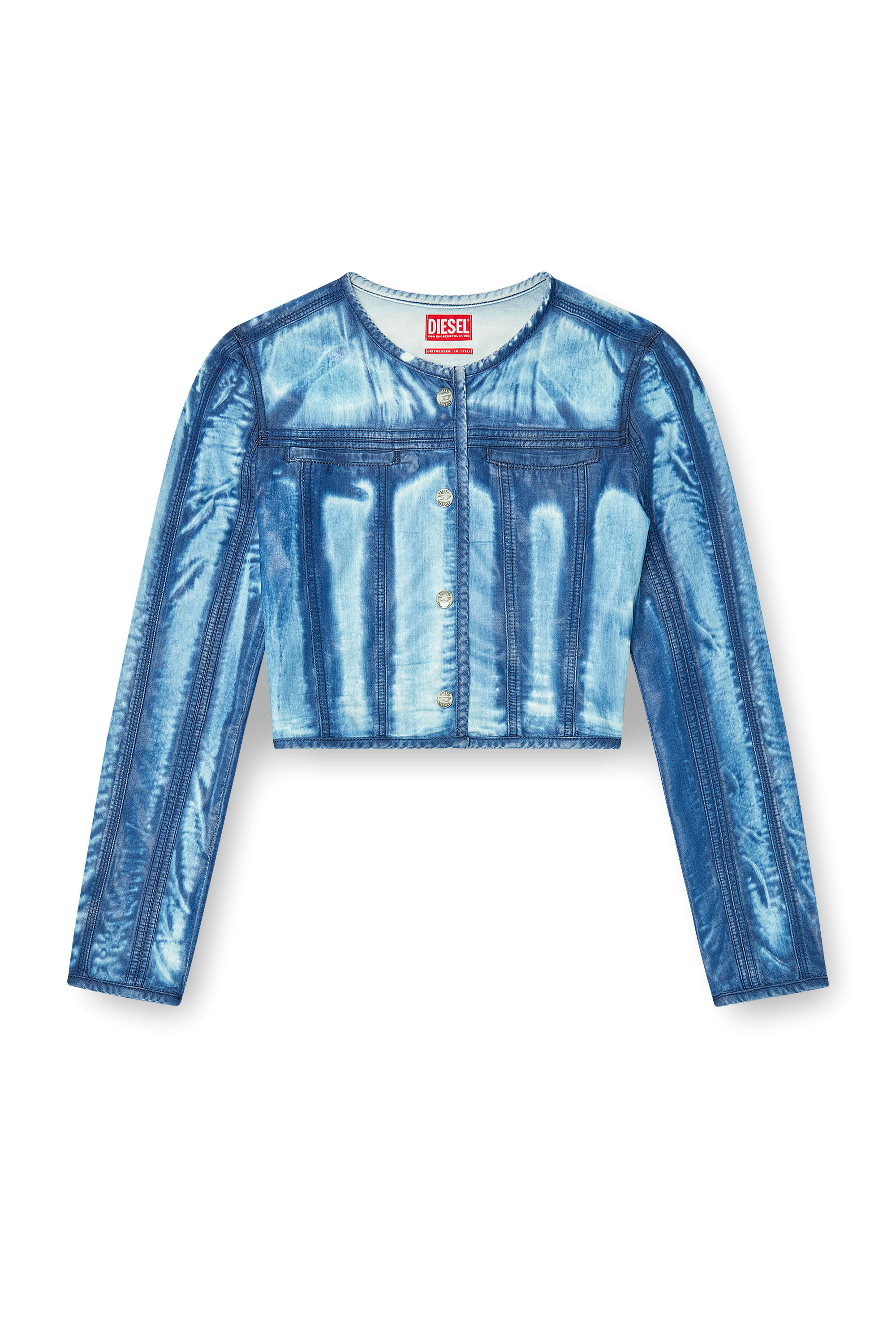 Diesel - DE-SYPHRA-FSI, Giacca cropped in denim lyocell effetto X-Ray Donna in Blu - 4
