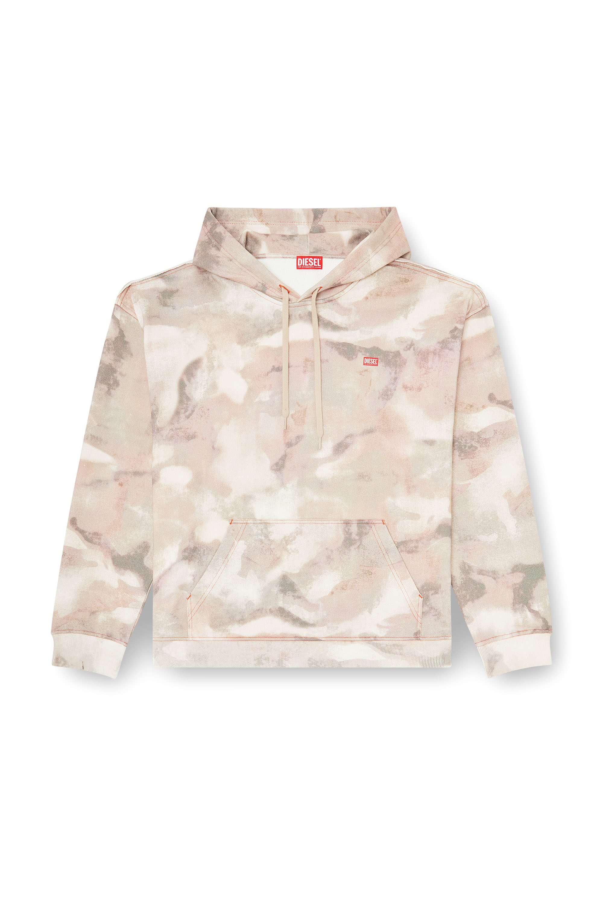 Diesel - S-BOXT-HOOD-V1, Sweat &agrave; capuche en coton biologique &agrave; imprim&eacute; camouflage Homme in Beige - 3