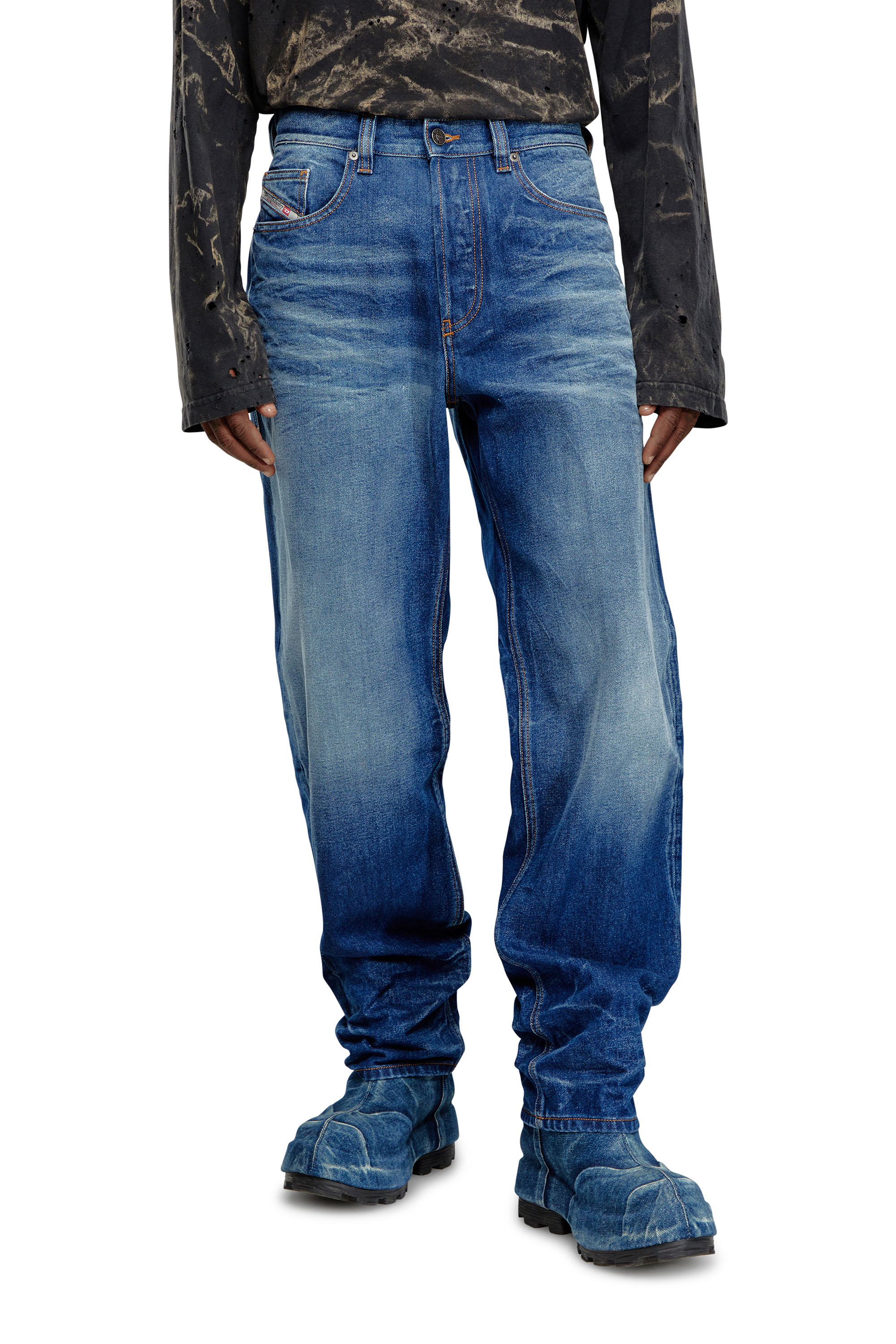 Diesel - Straight Jeans 2010 D-Macs 09I46, Bleu moyen - Image 4