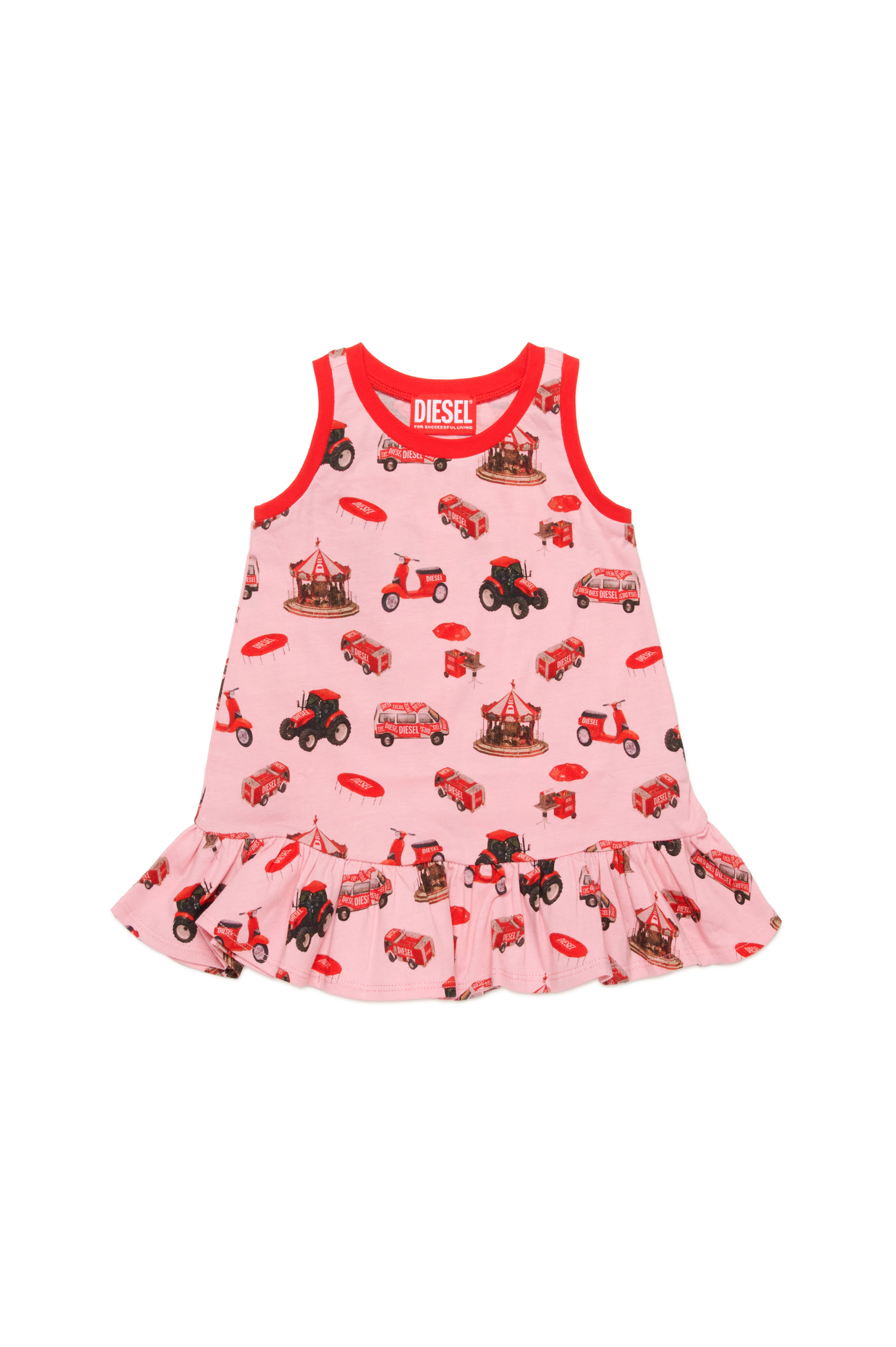 Diesel - MCURBIB, Robe de plage sans manches avec imprim&eacute; v&eacute;hicule Femme in Rose - 1