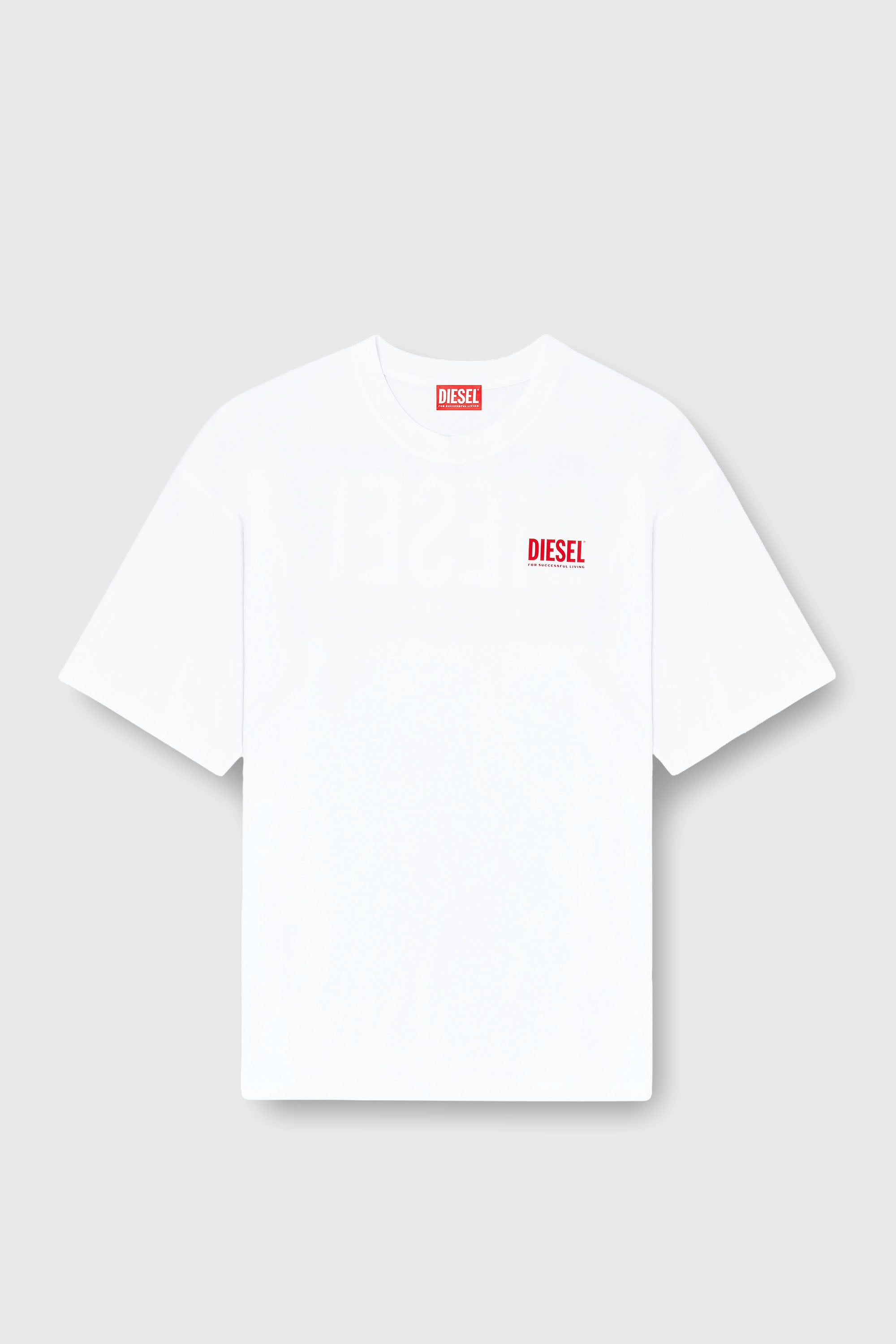 Diesel - T-BOXT-BISK, T-shirt in cotone con stampa Diesel Biscotto Uomo in Bianco - 2