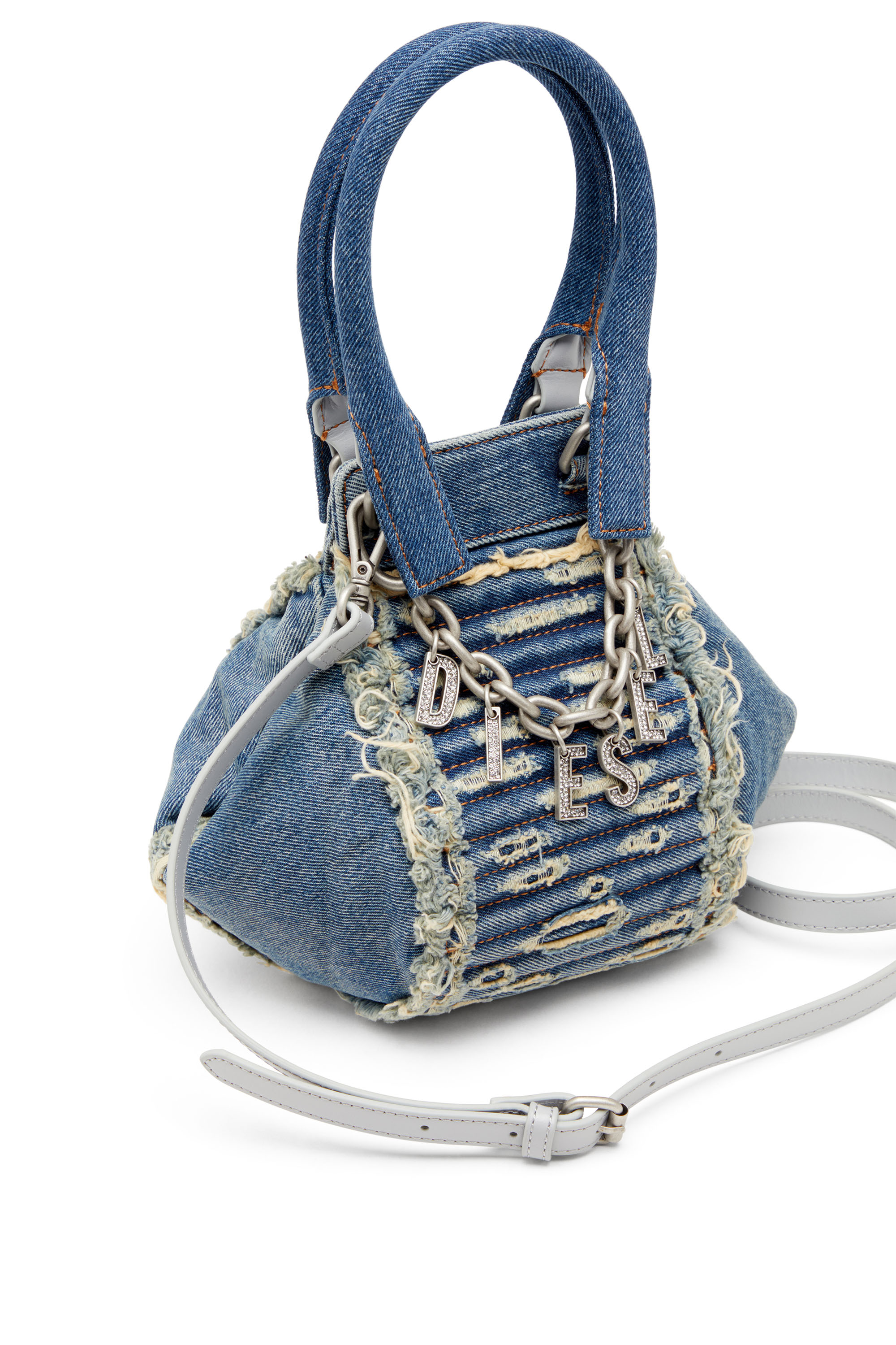 Diesel - D-VINA-XS, Femme D-Vina-Xs-Sac à main en denim matelassé effet vieilli in Bleu - Image 5