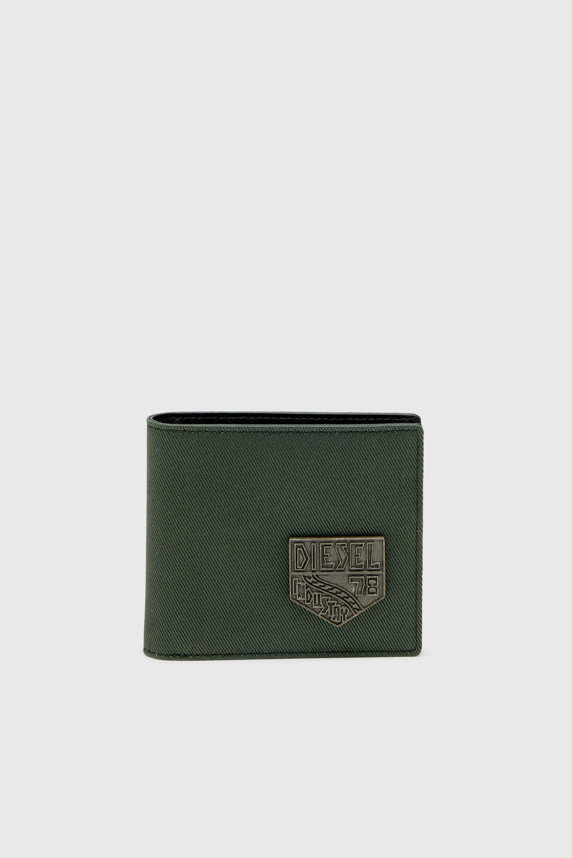 Diesel - D-PACK BI FOLD COIN 3D, Petit portefeuille &agrave; deux volets avec patch Diesel Homme in Vert - 1
