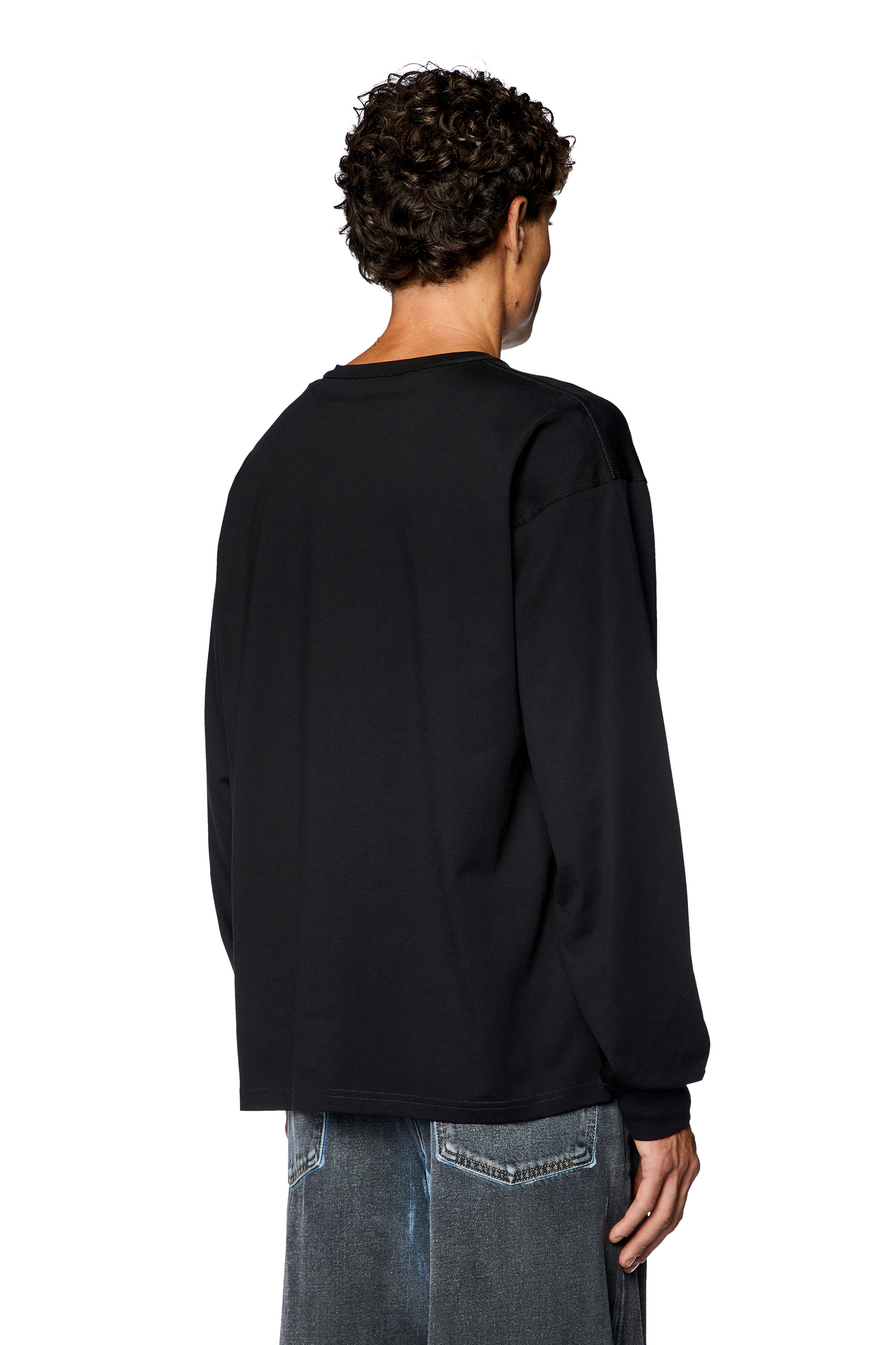 Diesel - T-BOXT-LS-N5, Man Long-sleeve T-shirt with Prototype print in Black - Image 4