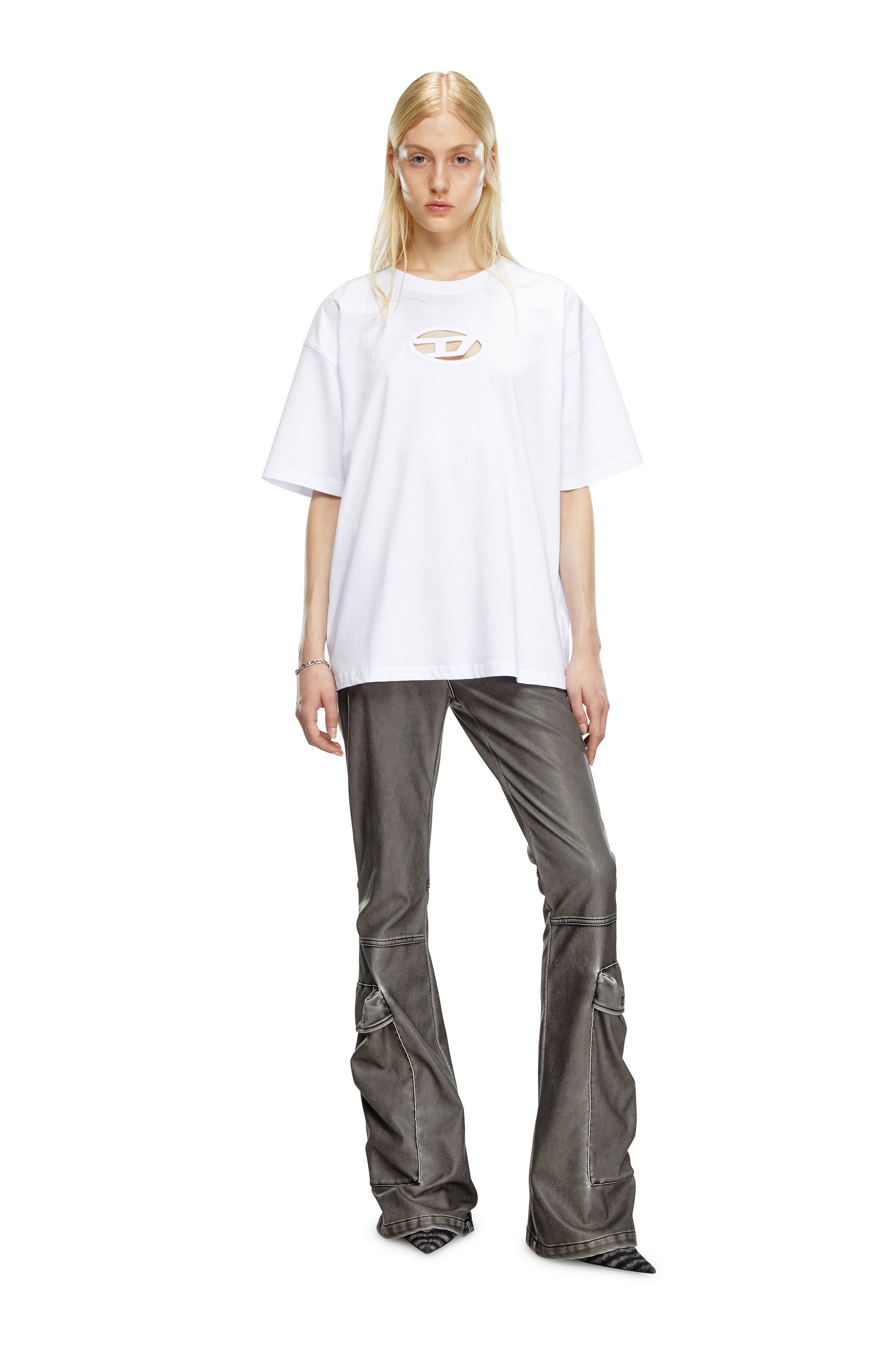 Diesel - T-BOXT-OD, Unisex T-shirt con ricamo Oval D in Bianco - Image 5