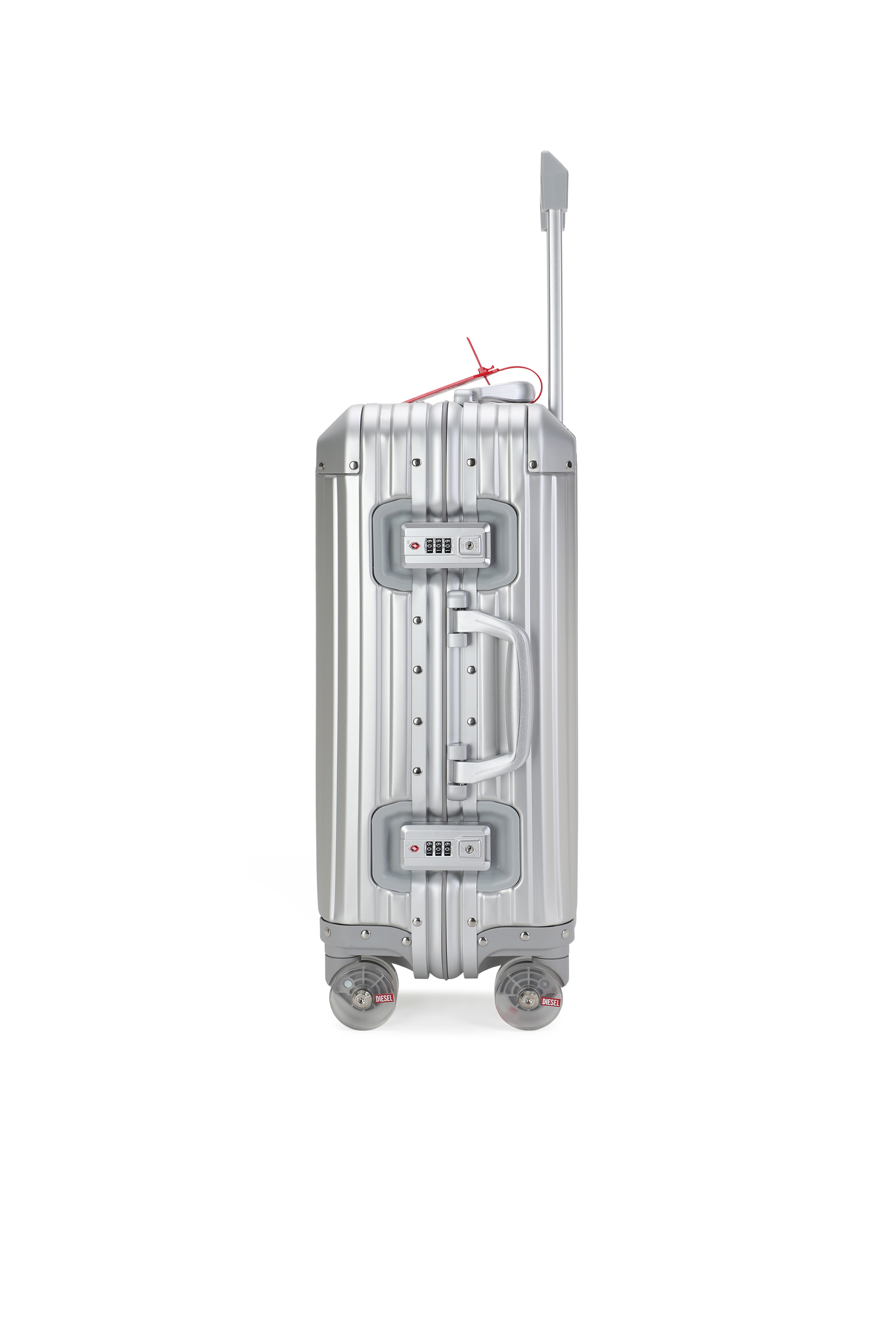 Diesel - DIESEL ALUMINUM TROLLEY- DSL002, Unisex Koffer aus Aluminium Gr&ouml;&szlig;e S in Silber - 3