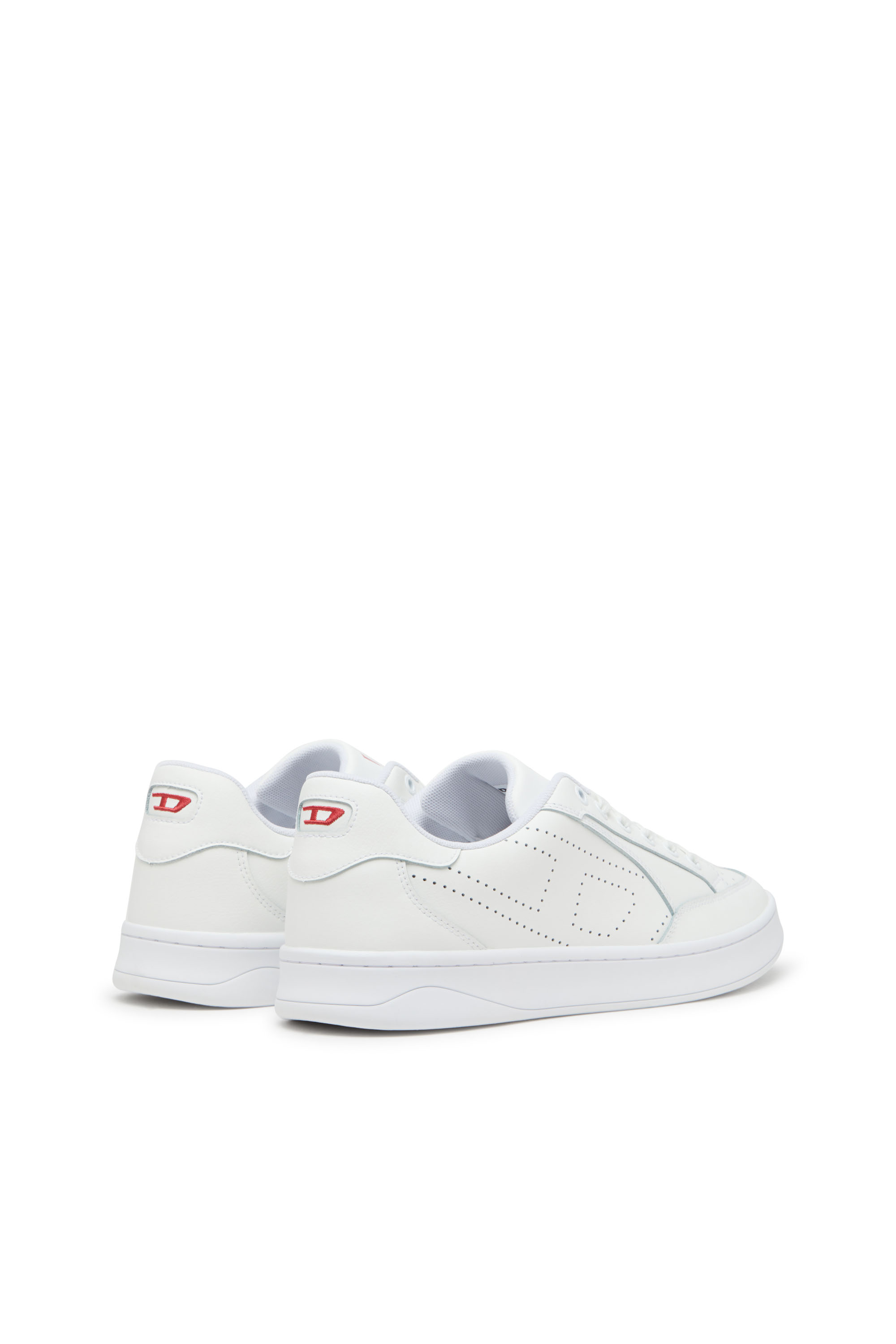 Diesel - S-DAKOTA LOW, S-Dakota-Sneaker in pelle con logo perforato Uomo in Bianco - 3