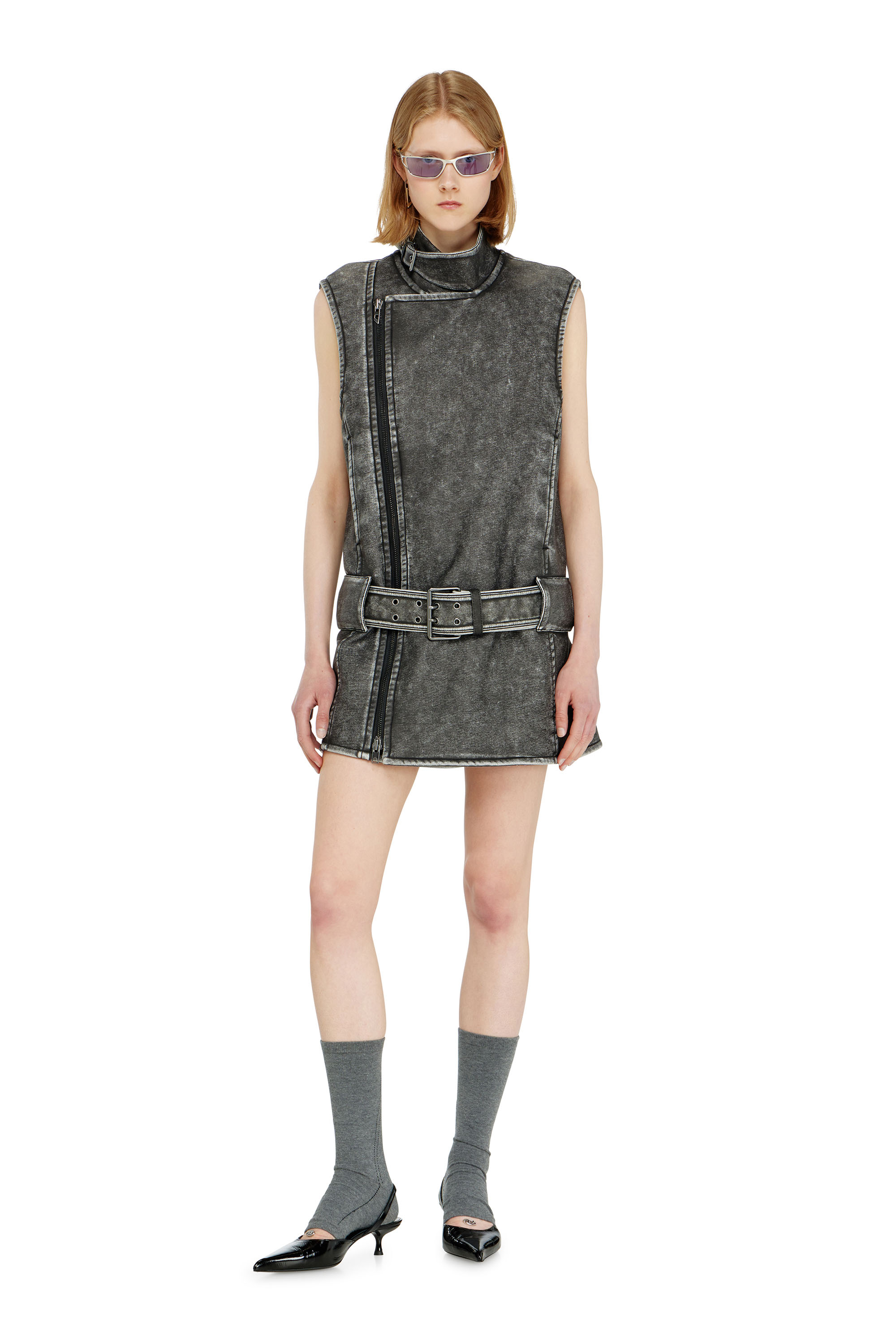Diesel - D-IKE, Abito mini stile biker con cintura Donna in ToBeDefined - 3