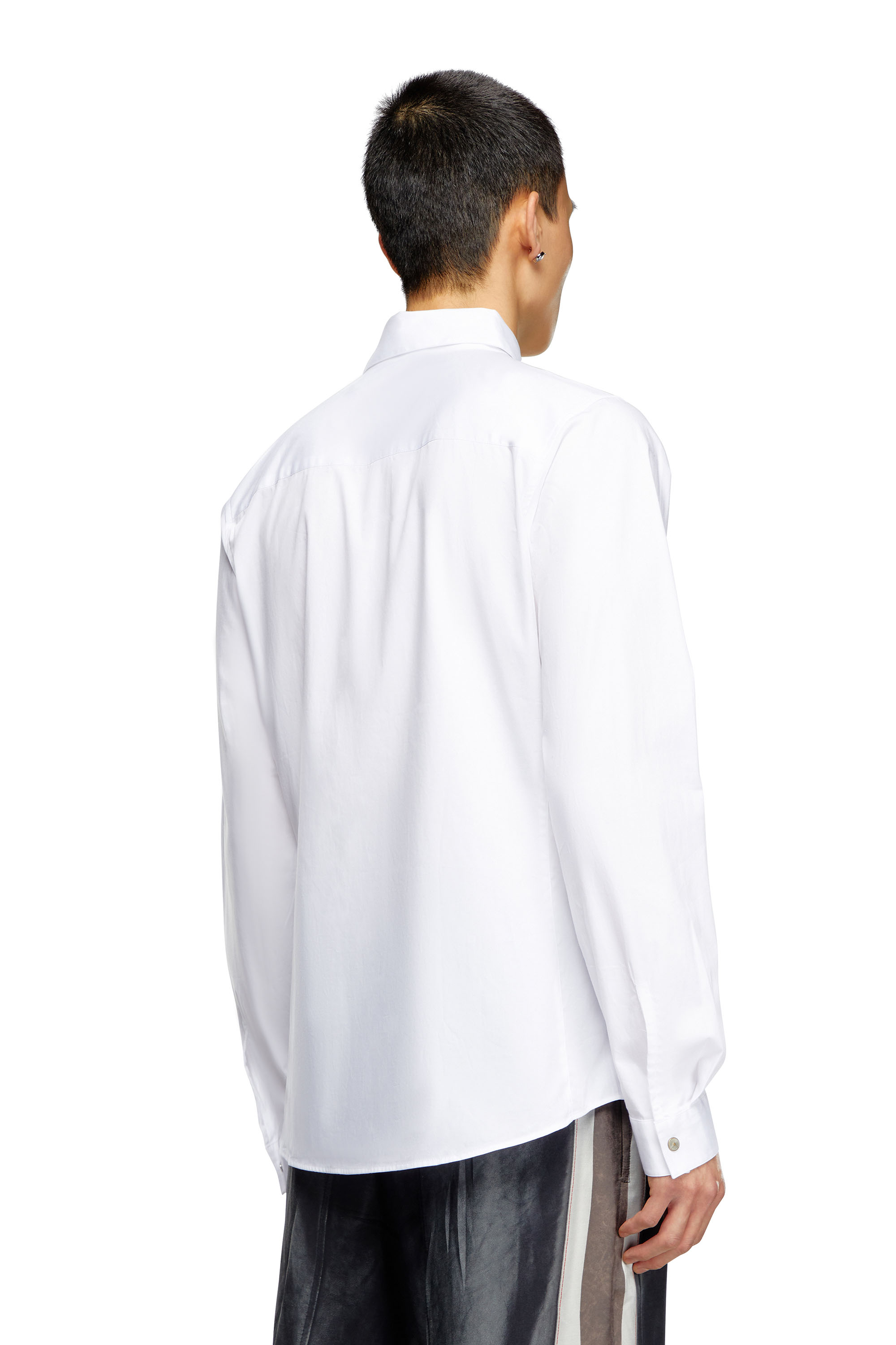 Diesel - S-FITTY-A, Homme Chemise élégante avec col à logo brodé in Blanc - Image 3