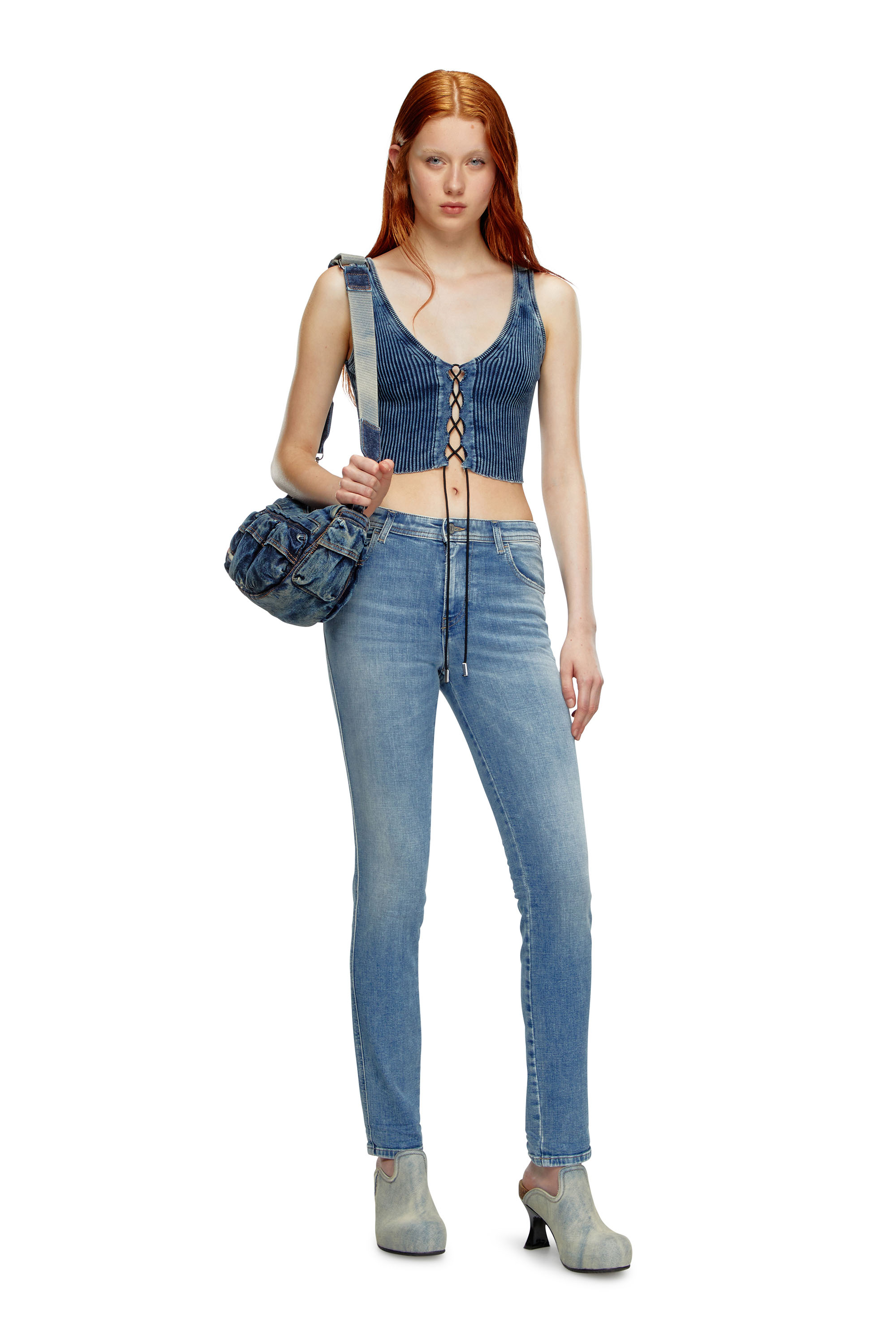 Diesel - Skinny Jeans 2015 Babhila 09J21, Blu Chiaro - Image 2