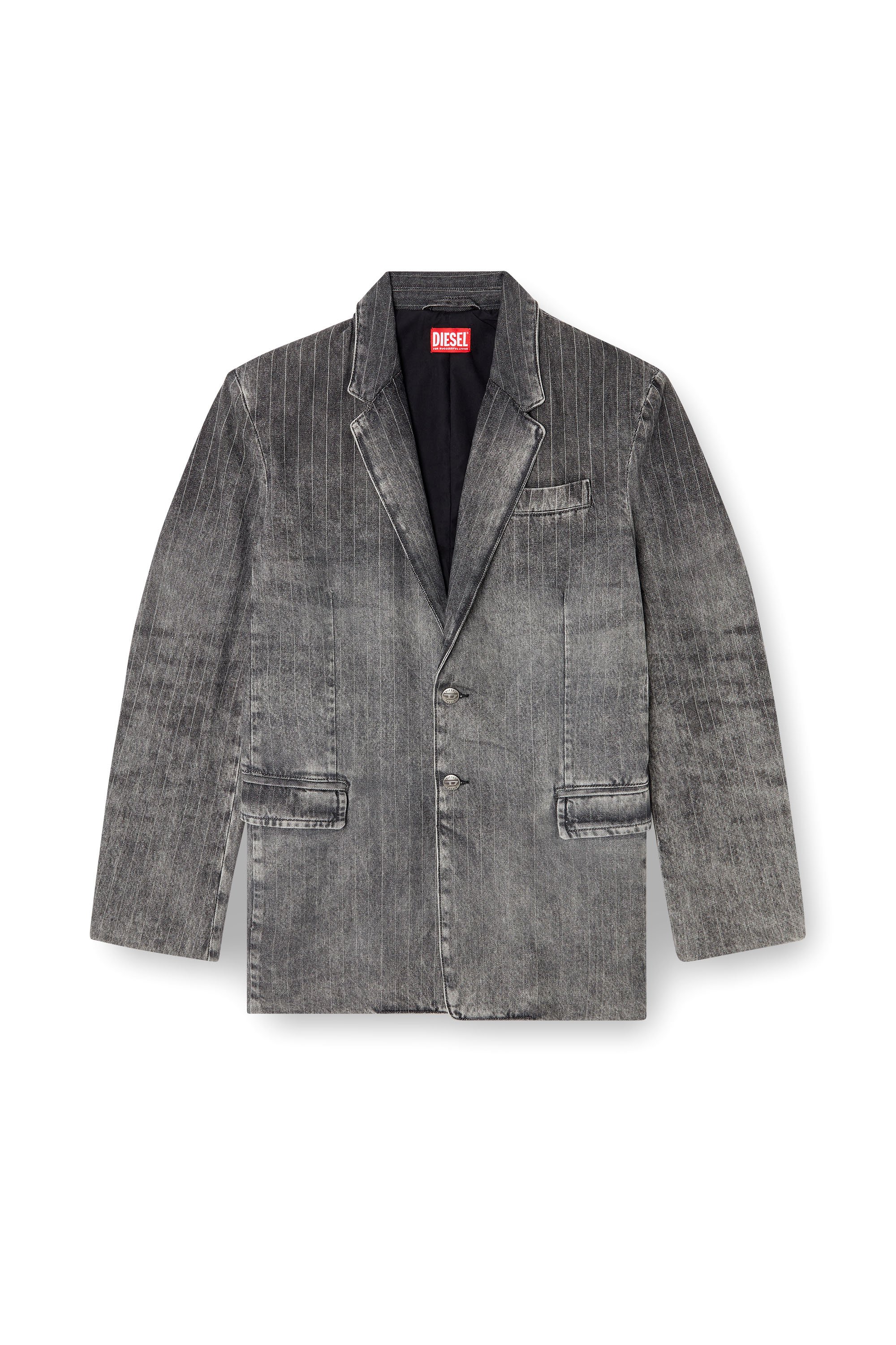 Diesel - D-REGER-S, Blazer in denim pinstripe Unisex in Nero - 3