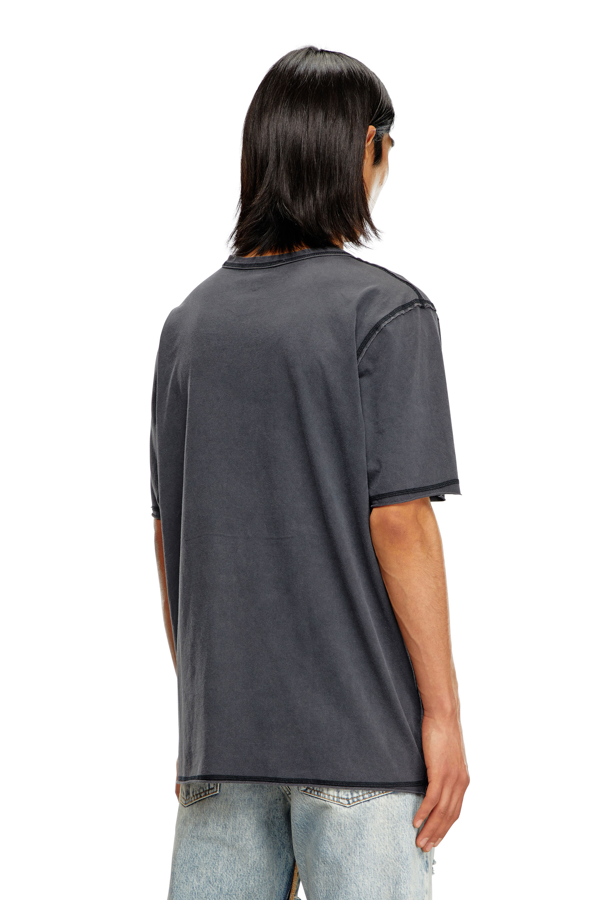 Diesel - T-RAWJUST, Uomo T-shirt sfumata con ricamo in tono in Nero - Image 4