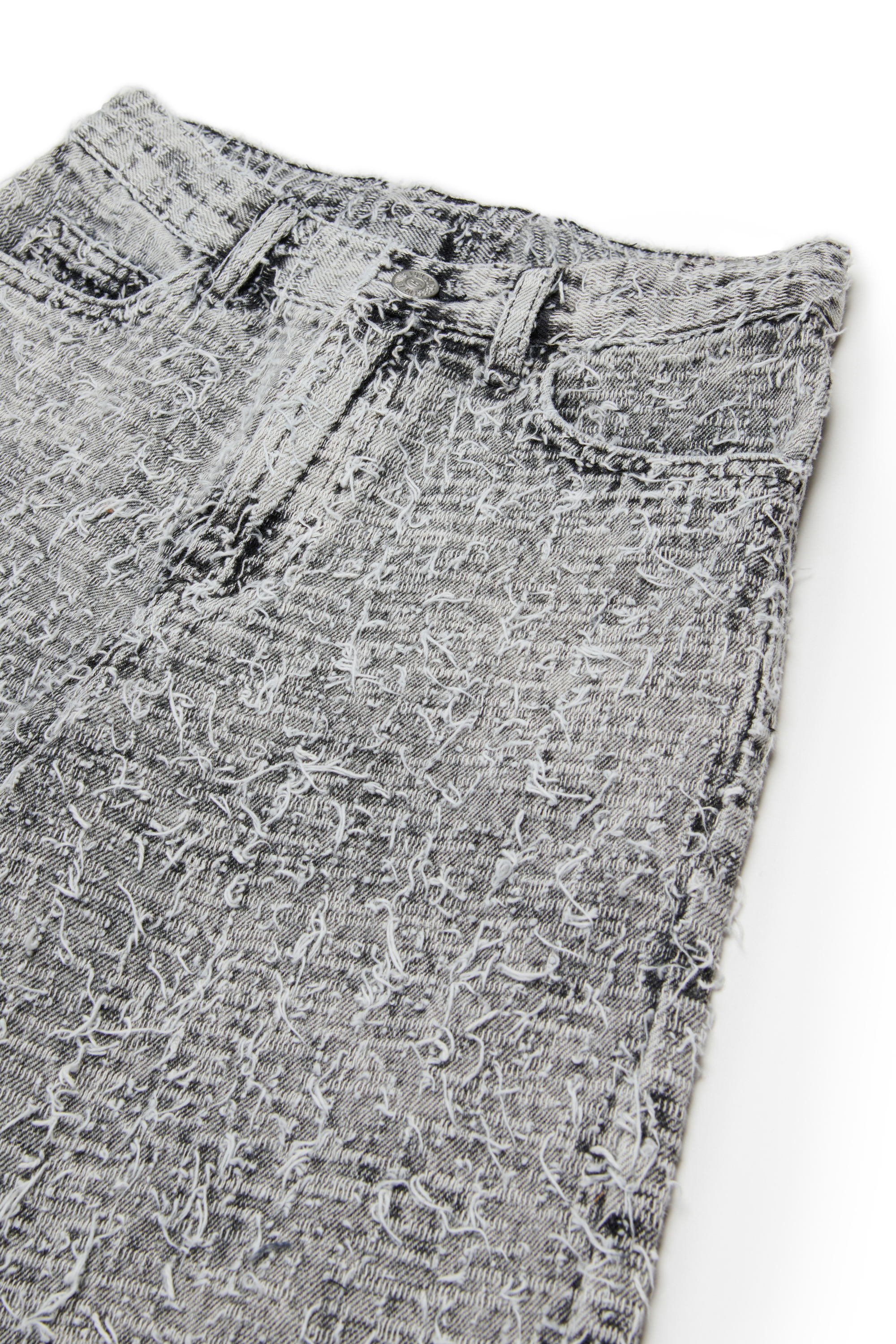 Diesel - D-ARGJX-SHORT-J, Shorts in denim con finitura testurizzata Donna in Grigio - 3