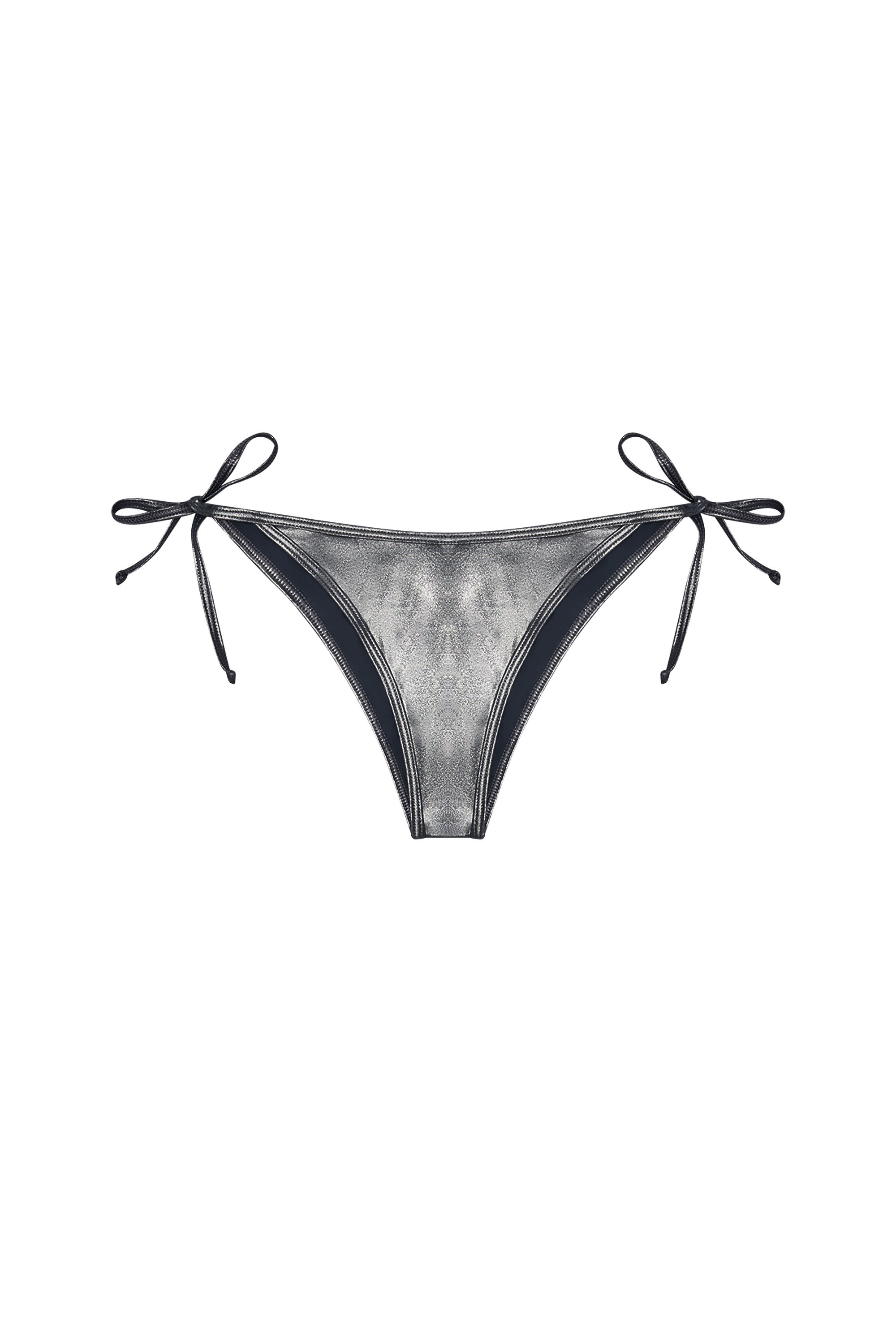 Diesel - BRAZILIAN-D-CORE, Damen Metallic-Bikinihöschen mit Logo in Grau - 4