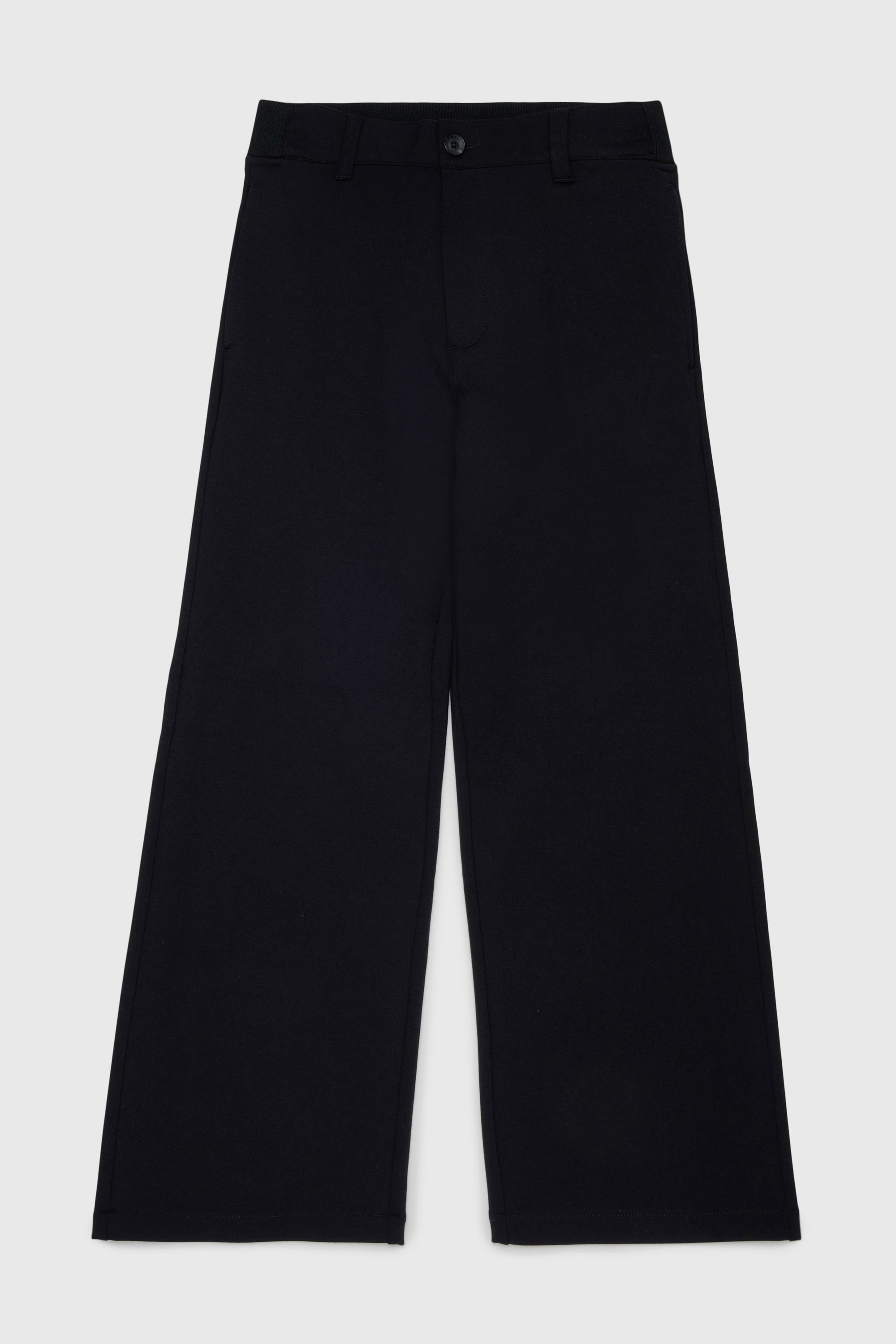 Diesel - PREBBY, Pantalon wide-leg en tissu stretch compact Homme in Noir - 1