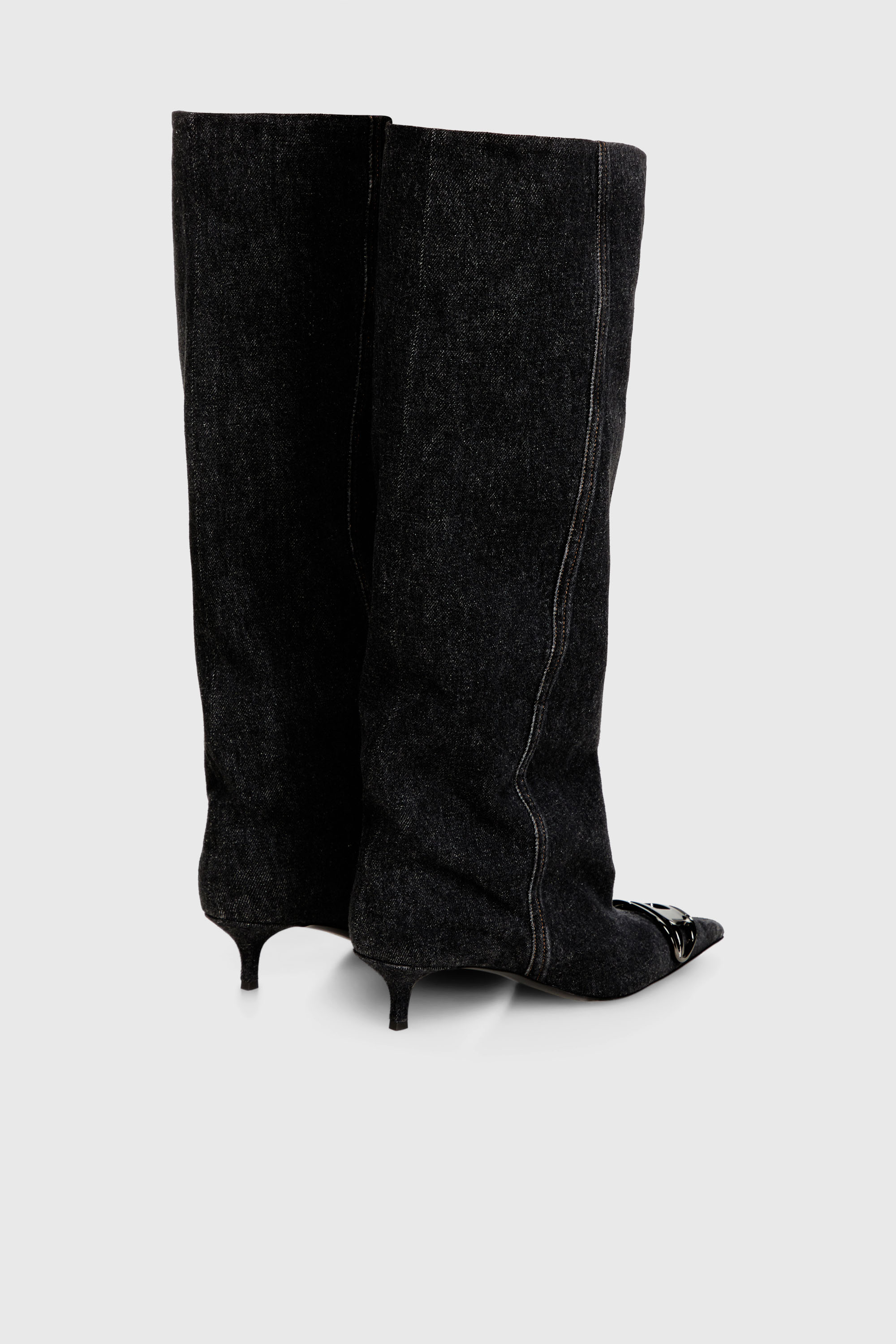 Diesel - D-VENUS KB SLOUCHY, Damen D-Venus - Stiefel mit weitem Schaft aus Denim, knielang in Schwarz - 3