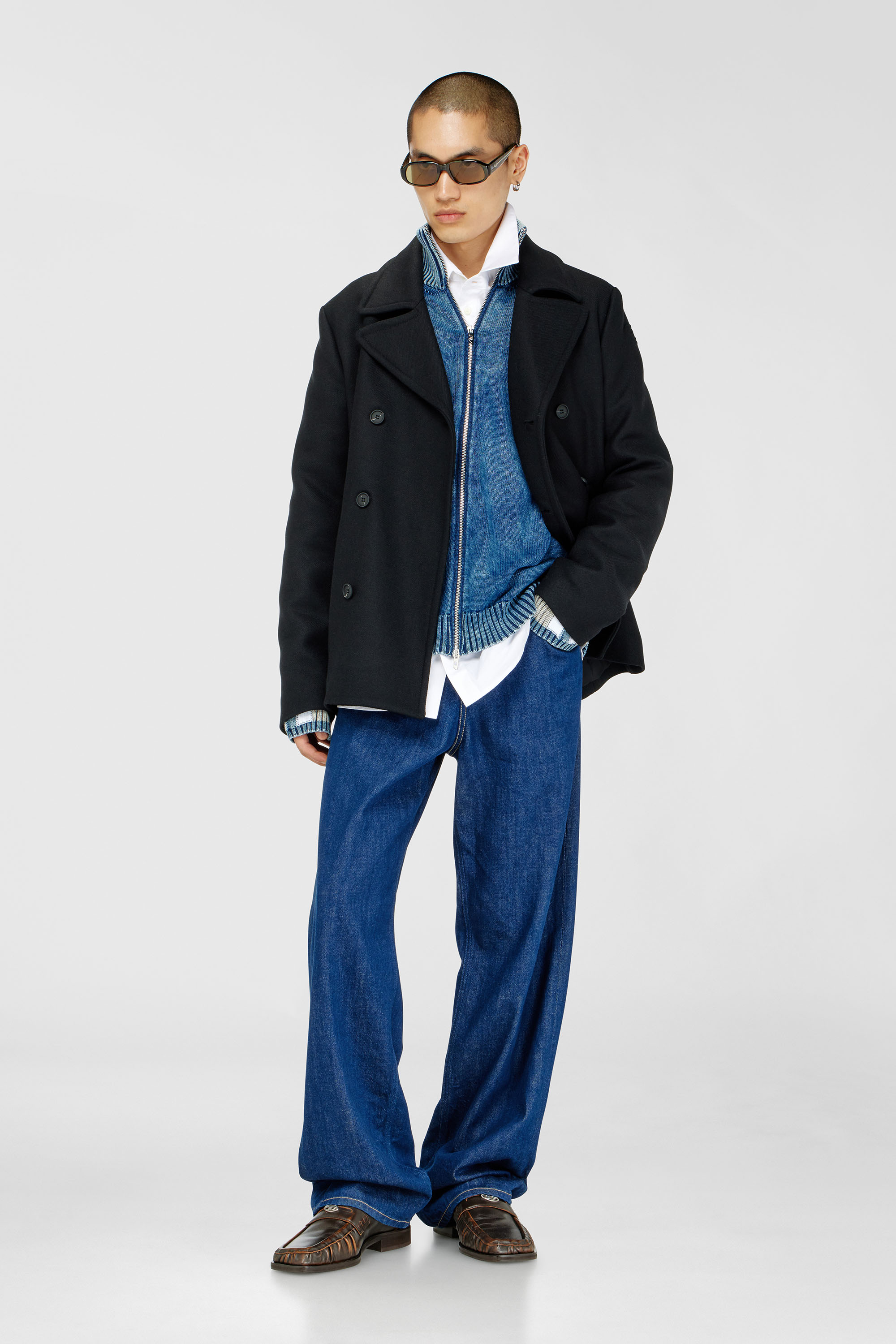 Diesel - W-HALEY-WRD, Caban in panno di lana tecnica Uomo in Nero - 2