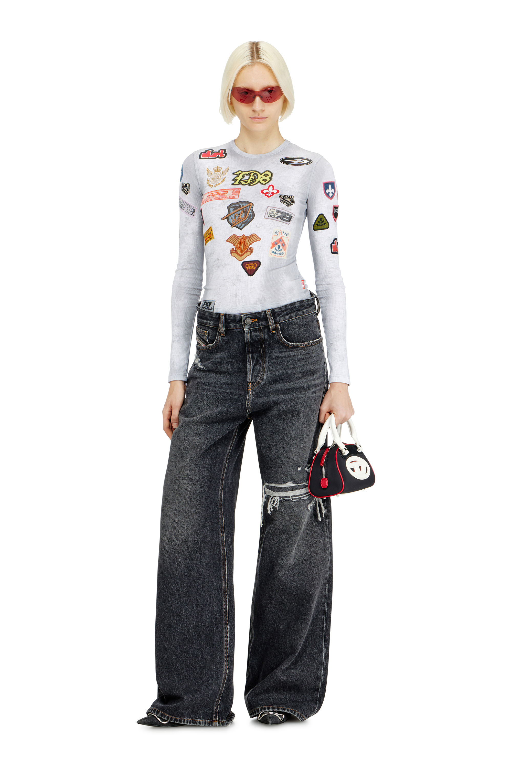 Diesel - Relaxed Jeans 1996 D-Sire 007F6 Mixte, Noir/Gris fonc&eacute; - Image 2