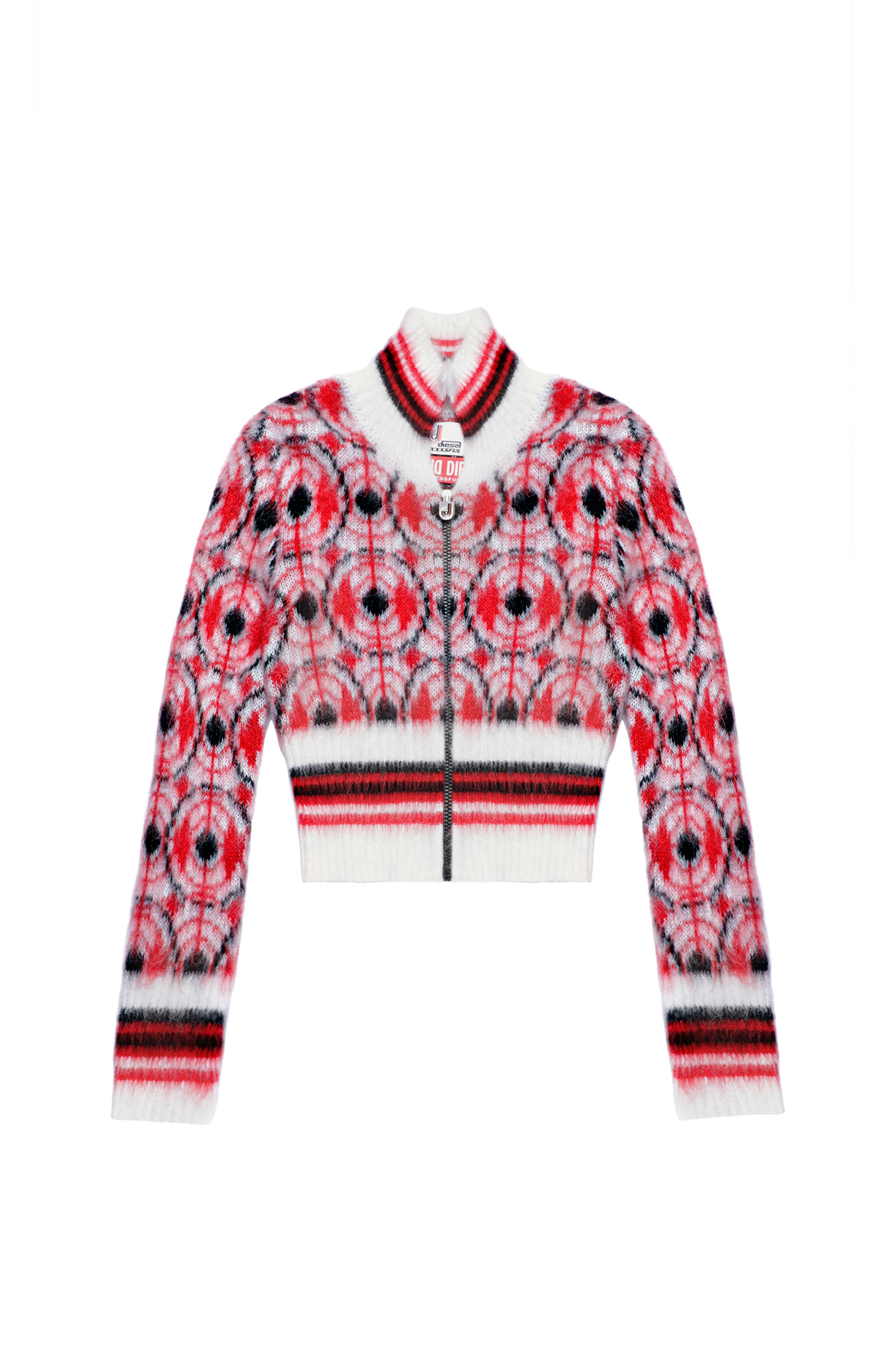 DXD-22-M01, Rouge/Blanc - Pull Maille