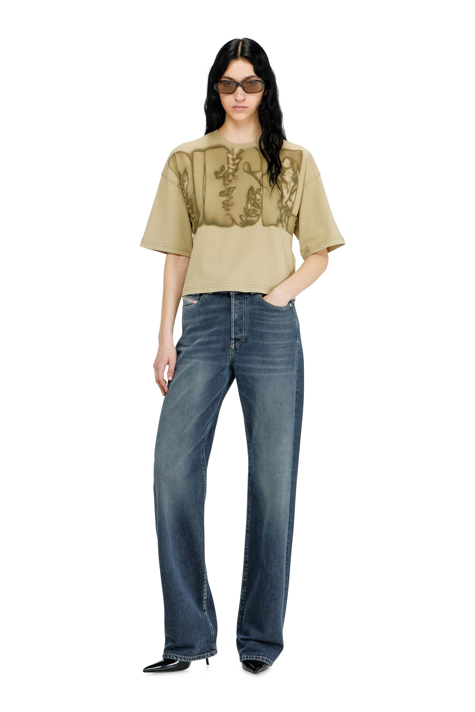 Diesel - T-CROPYN-AA1, T-shirt cropped con stampa digitale Donna in ToBeDefined - 2