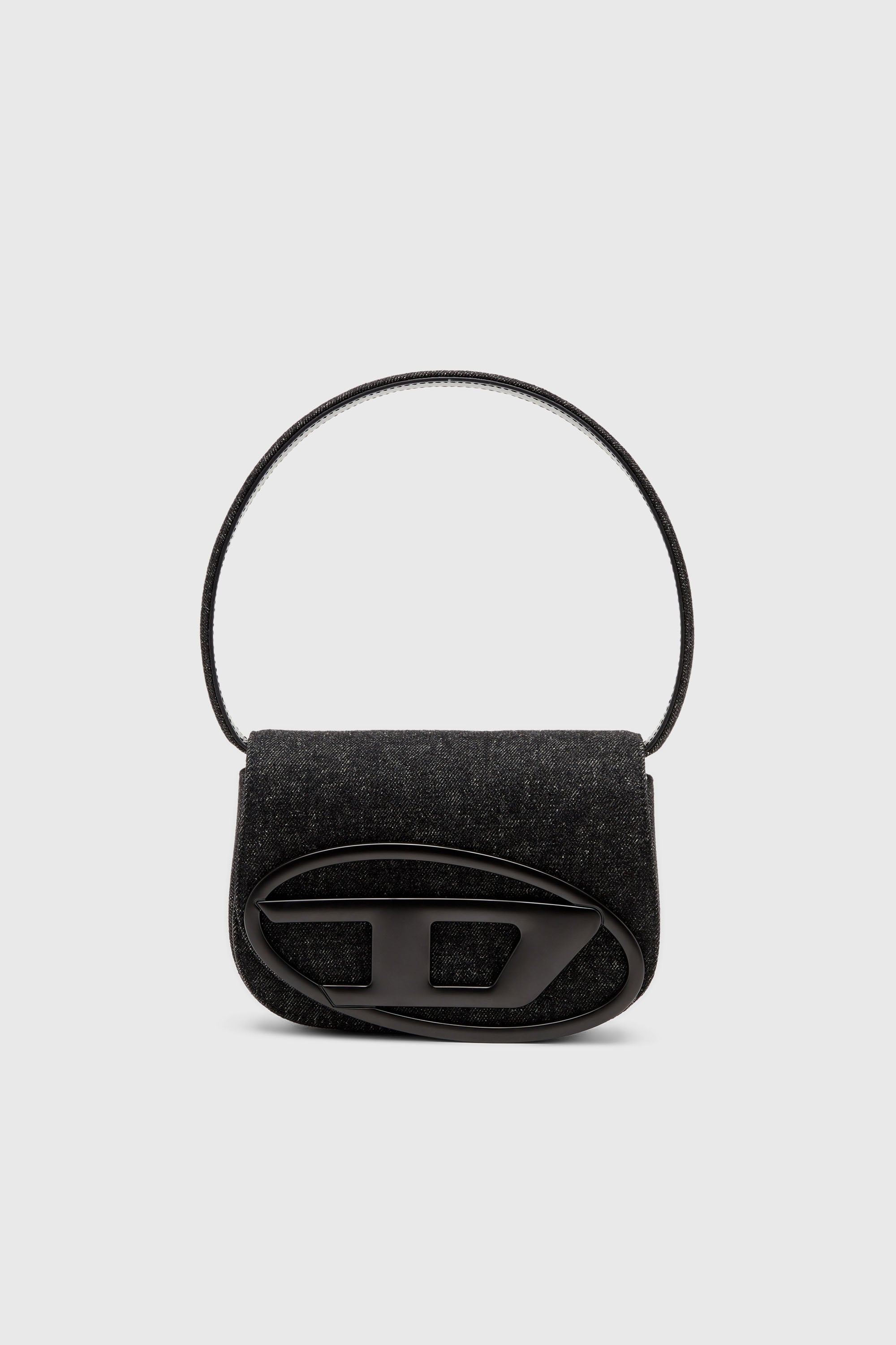 Diesel - 1DR, 1DR-Sac &agrave; bandouli&egrave;re iconique en denim d&eacute;lav&eacute; Femme in Noir - 1