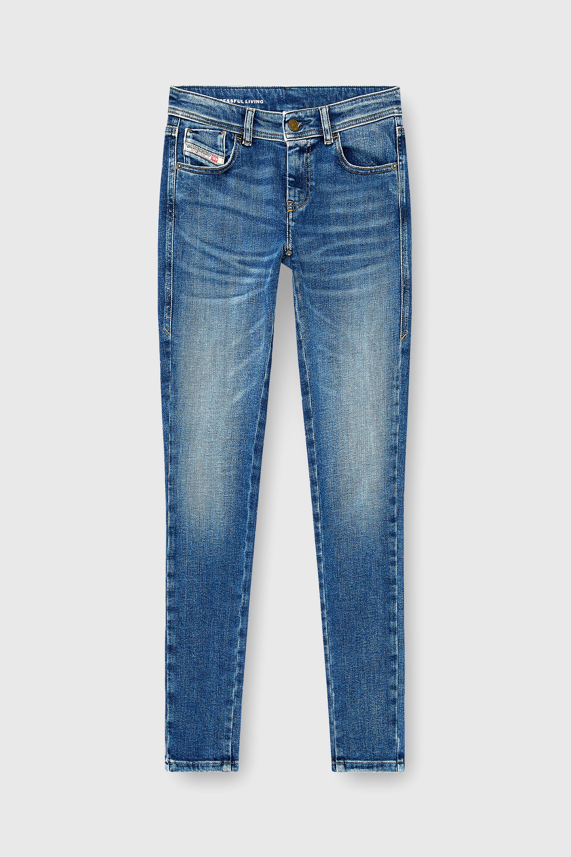 Diesel - Skinny Jeans 2017 Slandy 09P71 Donna, Blu medio - Image 6