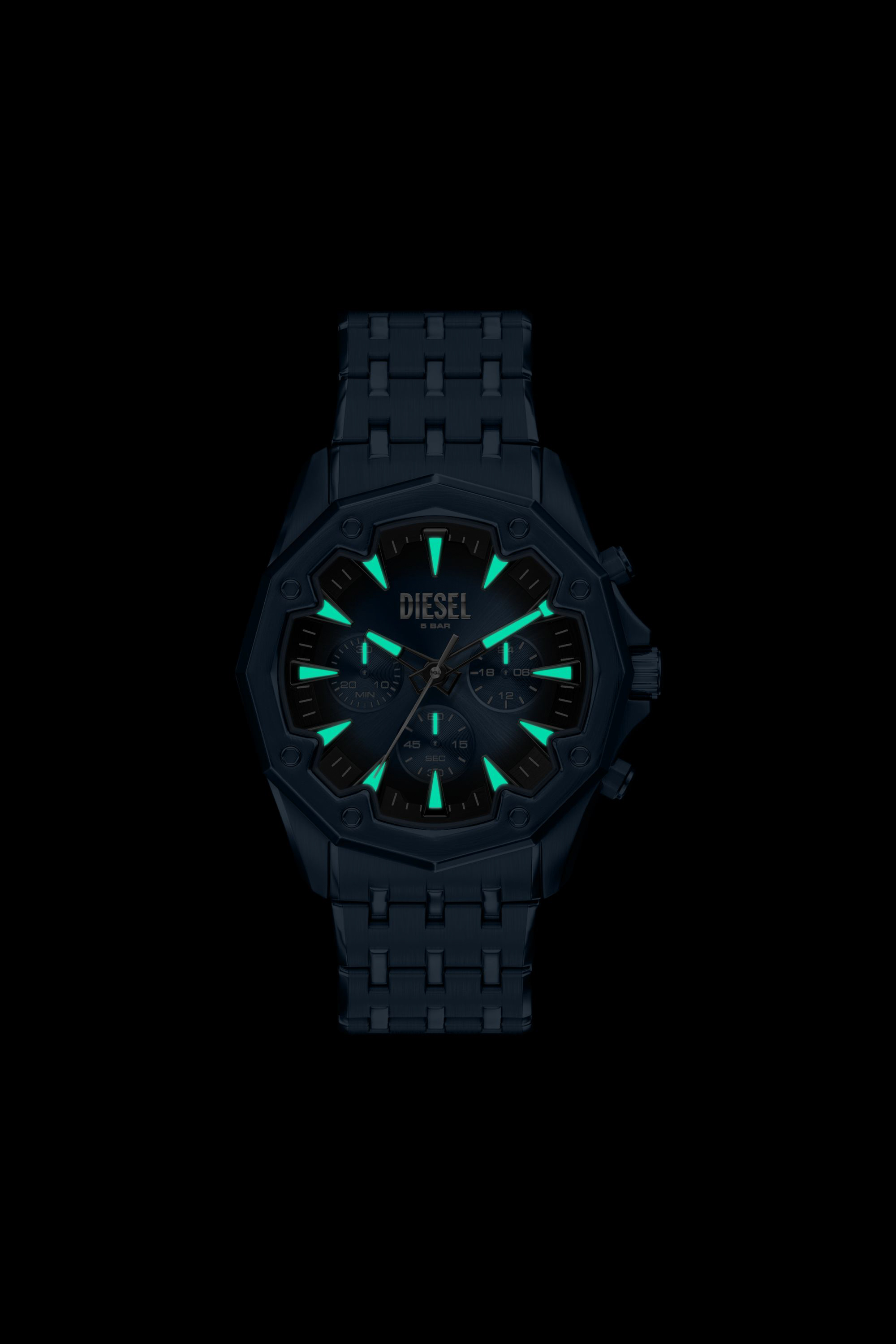 Diesel - DZ4705 WATCH, Montre Stinger en acier inoxydable bleu Homme in Bleu - 6