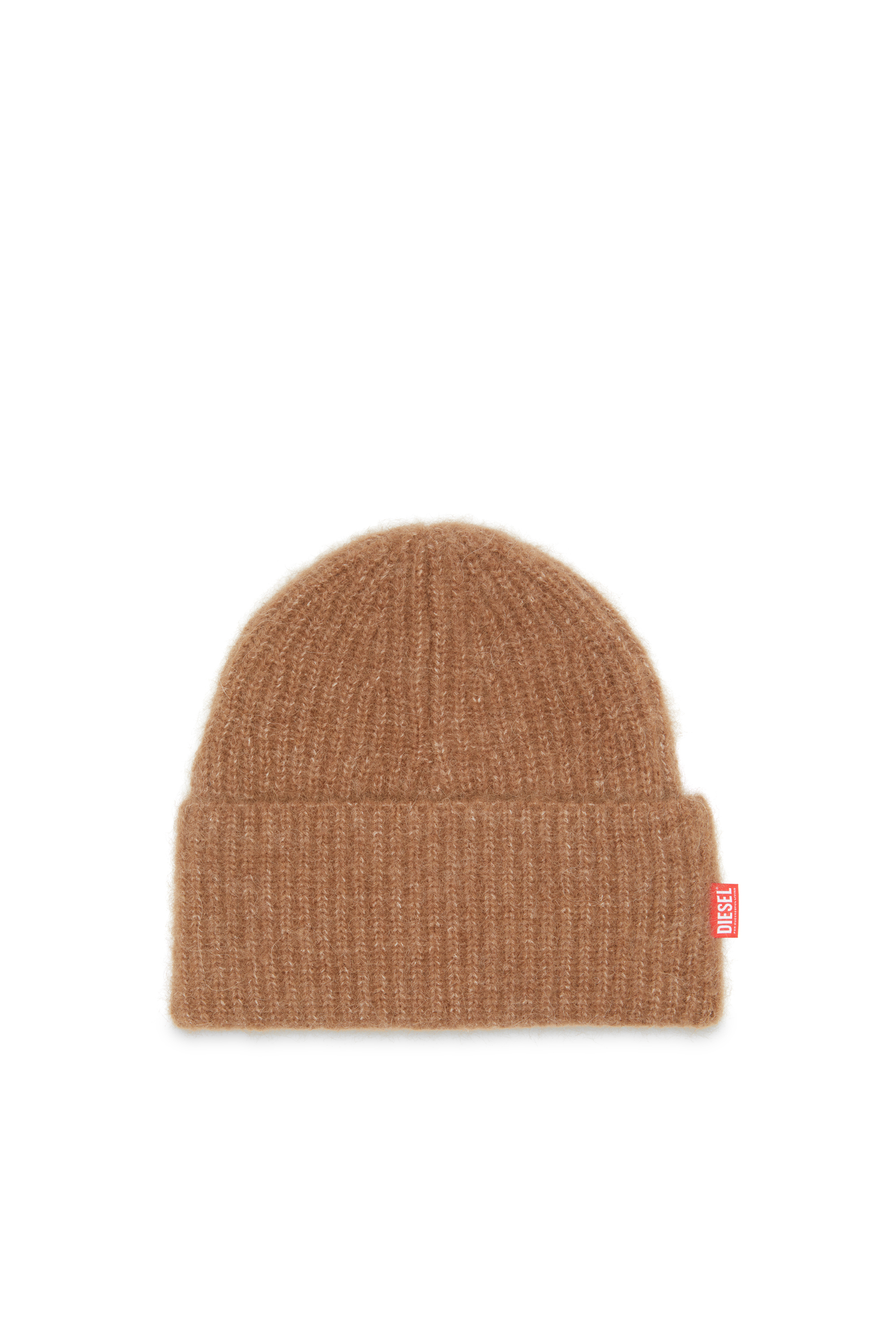 Diesel - K-LOLLO-HAT, Beanie in alpaca a costine Unisex in Marrone - 1
