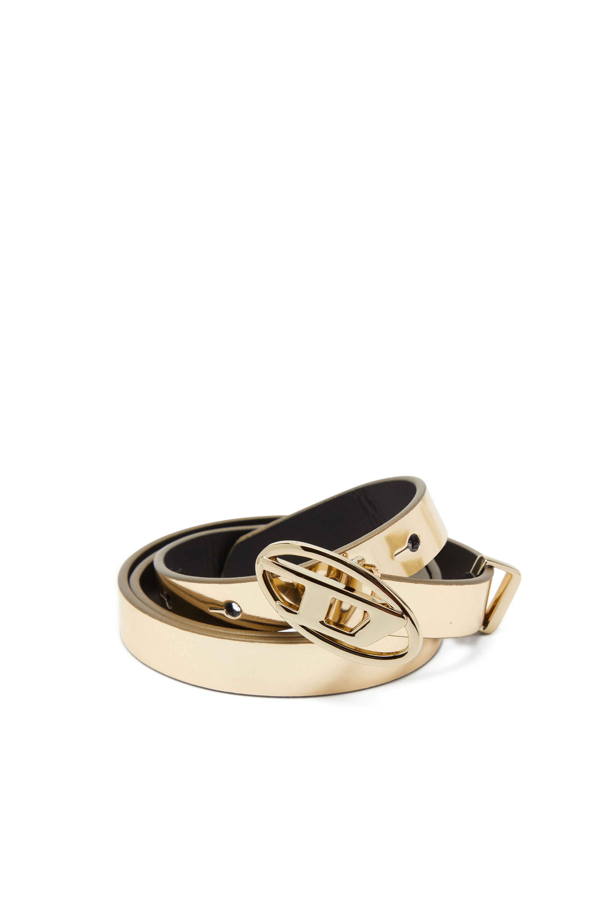 Diesel - B-1DR 15, Cintura sottile in pelle laminata Donna in Oro - 3