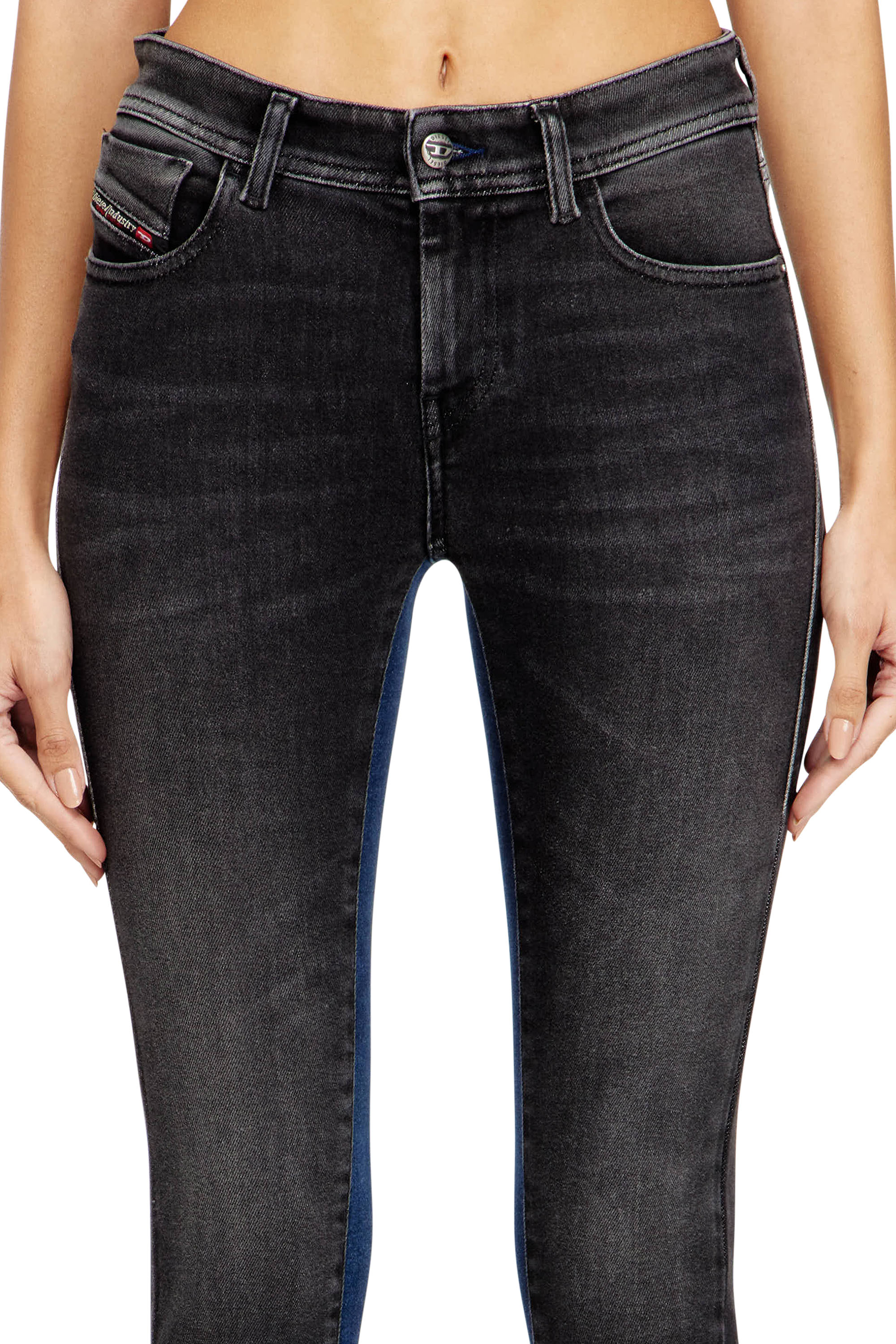 Diesel - Damen Skinny Jeans 2017 Slandy 09N14, Schwarz/Dunkelgrau - 4
