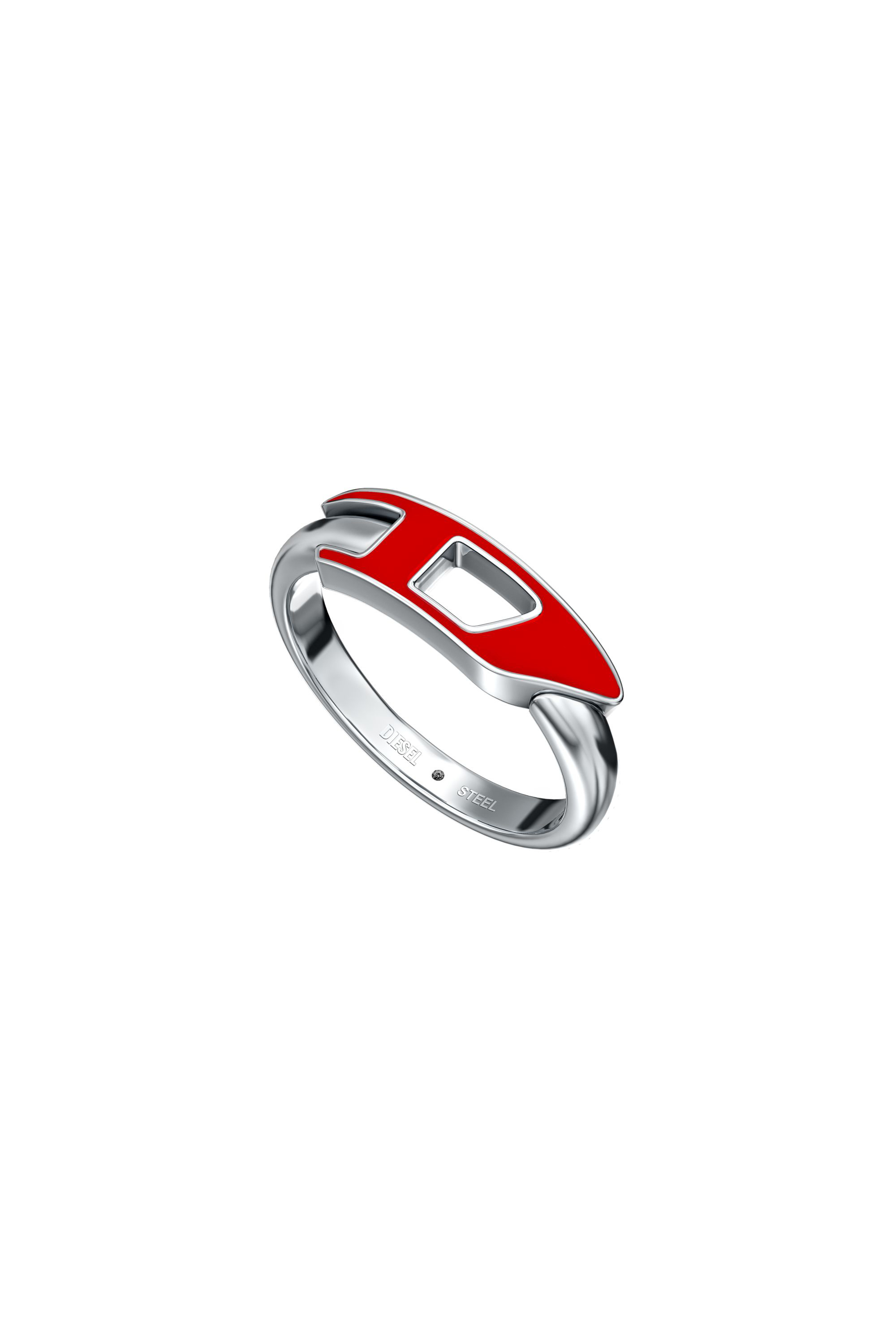 Diesel - DX1688040 JEWELLERY, Unisex Edelstahl-Ring in Silber/Rot - 4