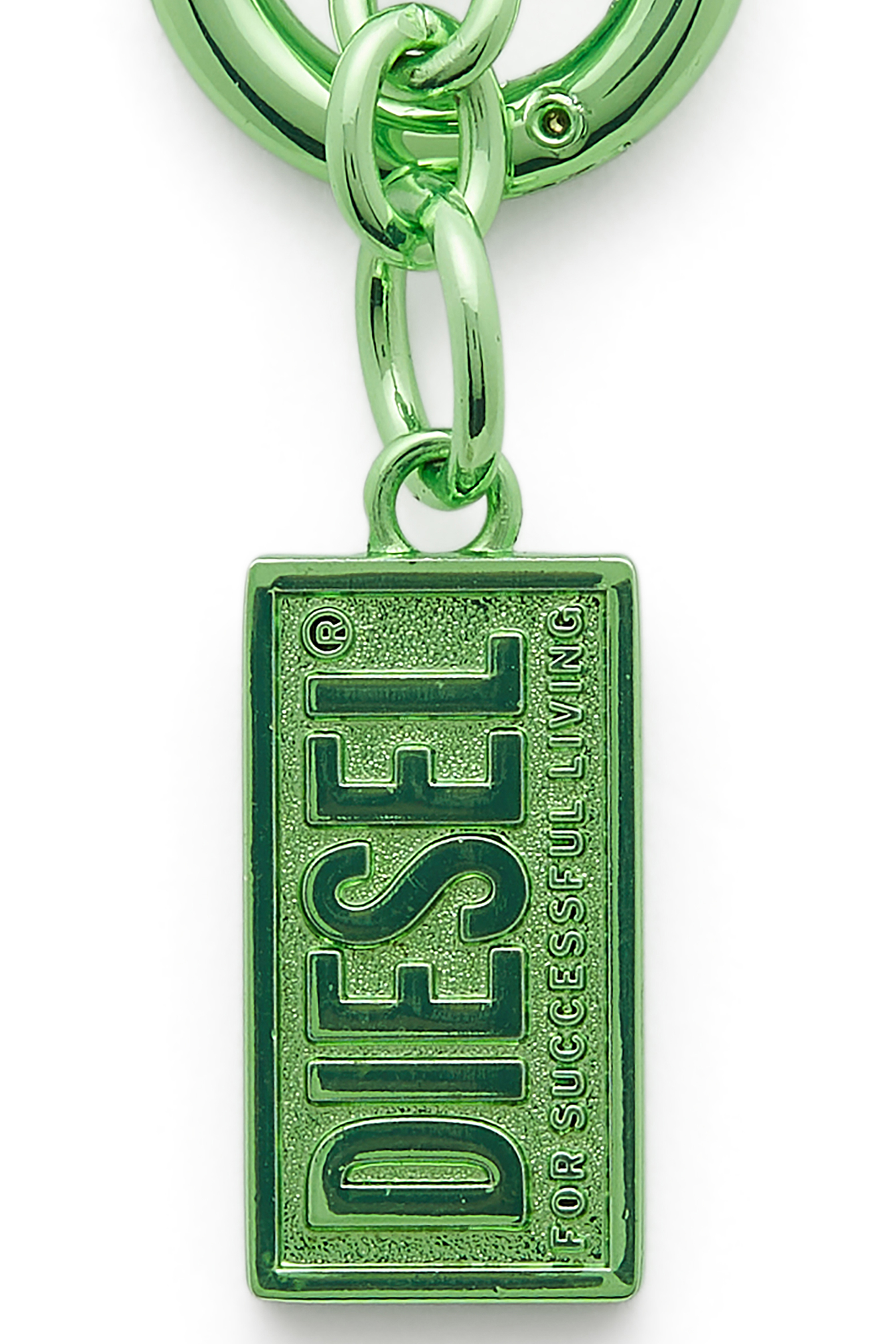 Diesel - CHARM-BISCOTTO, Portachiavi in metallo con charm logo Biscotto Donna in Verde - 3
