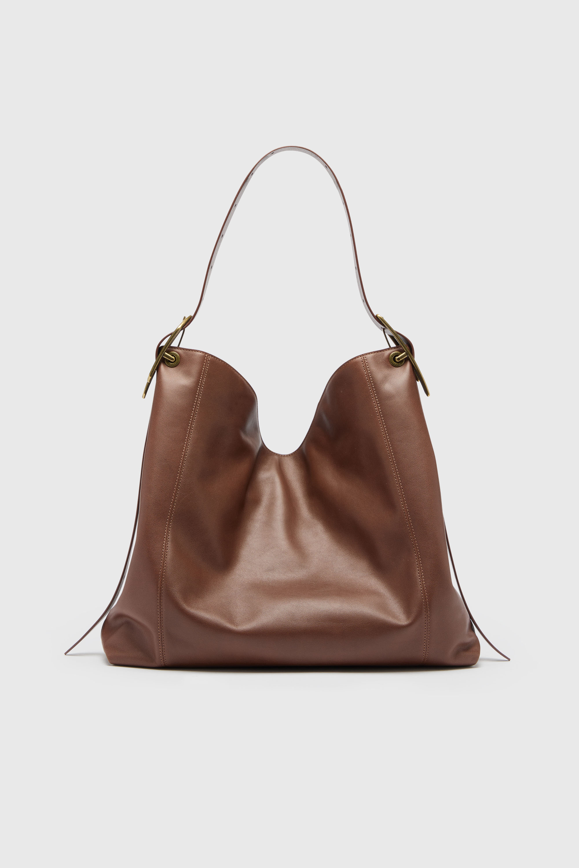 Diesel - D-LINE HOBO L, D-Line Sac hobo en cuir Femme in Marron - 2