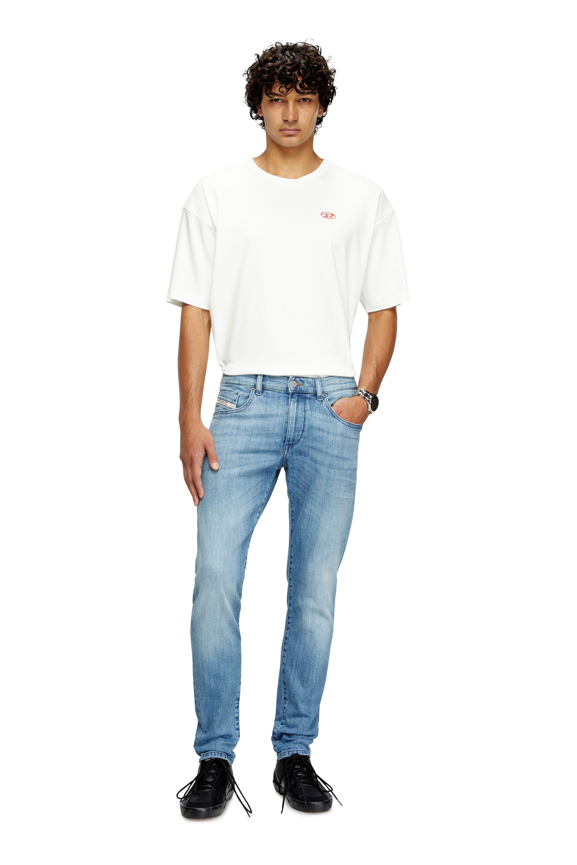 Diesel - Slim Jeans 2019 D-Strukt 0GRDI Uomo, Blu Chiaro - Image 1