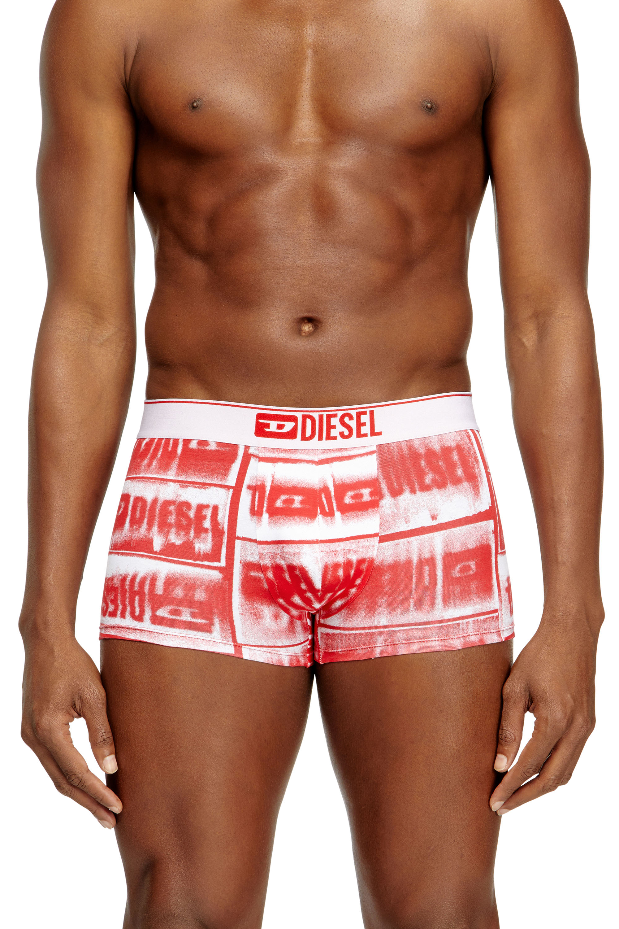 Diesel - DAMIEN-D-BOX-3PACK, Herren Retropants aus Stretch-Baumwolle im Dreierpack in Rot/Weiss - 2