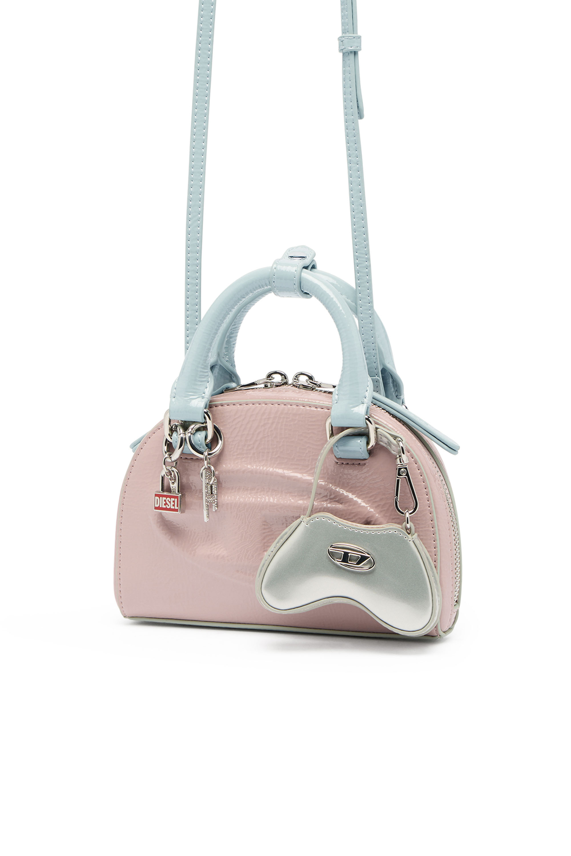 Diesel - 1DR DOME CROSSBODY XS, 1DR Dome-Mini crossbody effetto naplak Donna in Rosa - 6