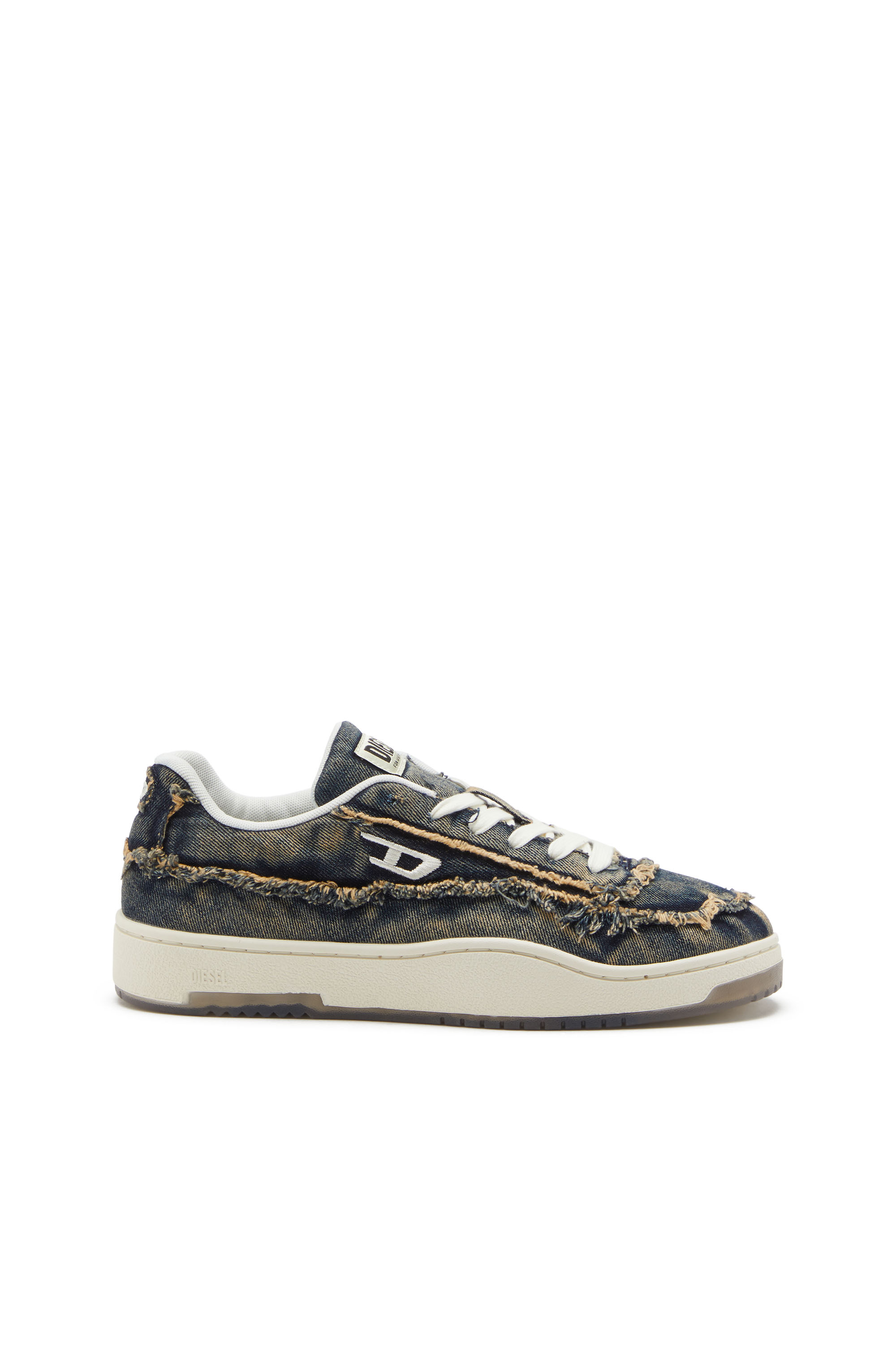 Diesel - S-TRACKER-D LOW, Herren S-Tracker-D-Ausgefranste Sneakers aus Denim mit transparenter Sohle in Blau - 1
