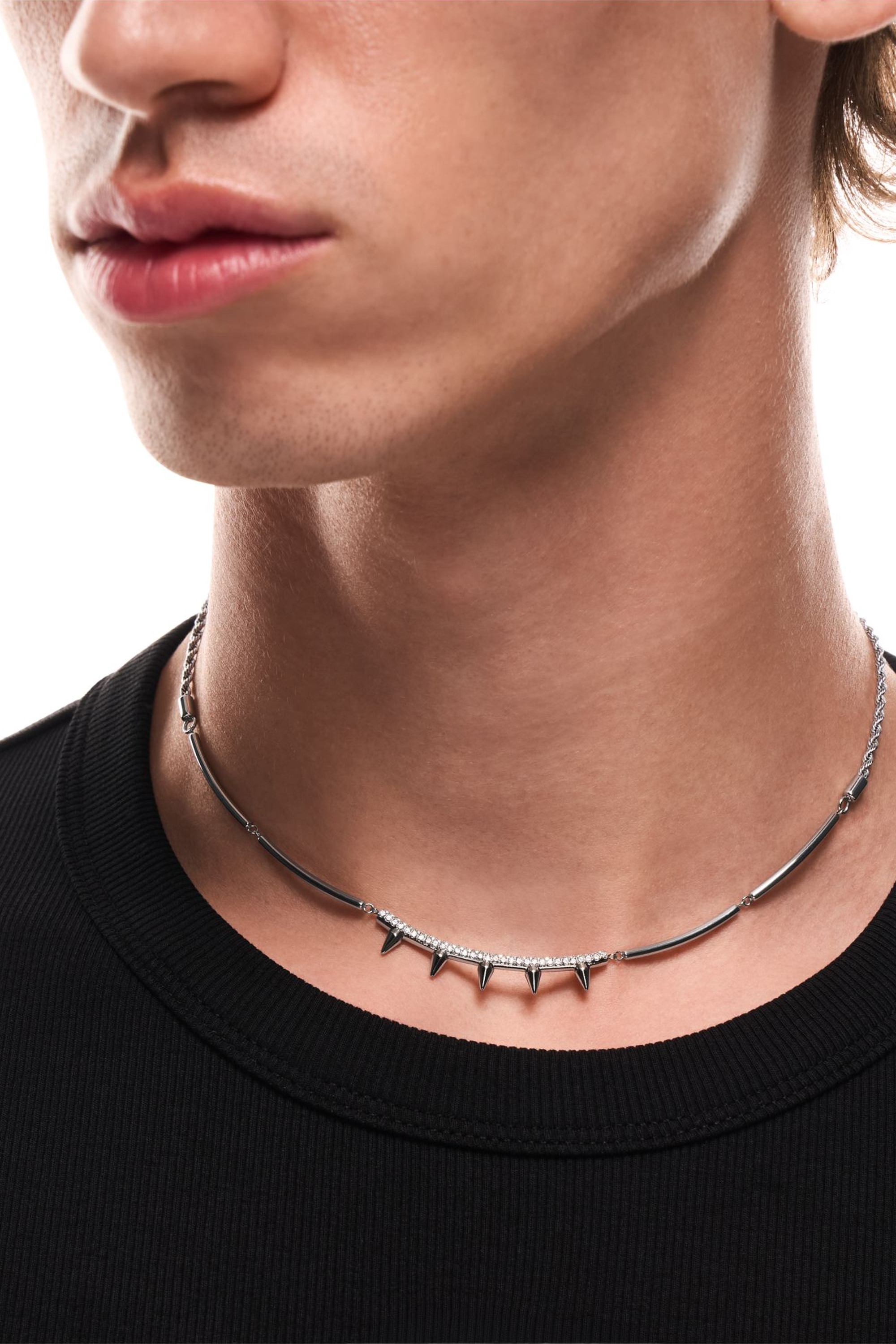 Diesel - DX1724040, Collana a catena in acciaio inox Unisex in Argento - 4