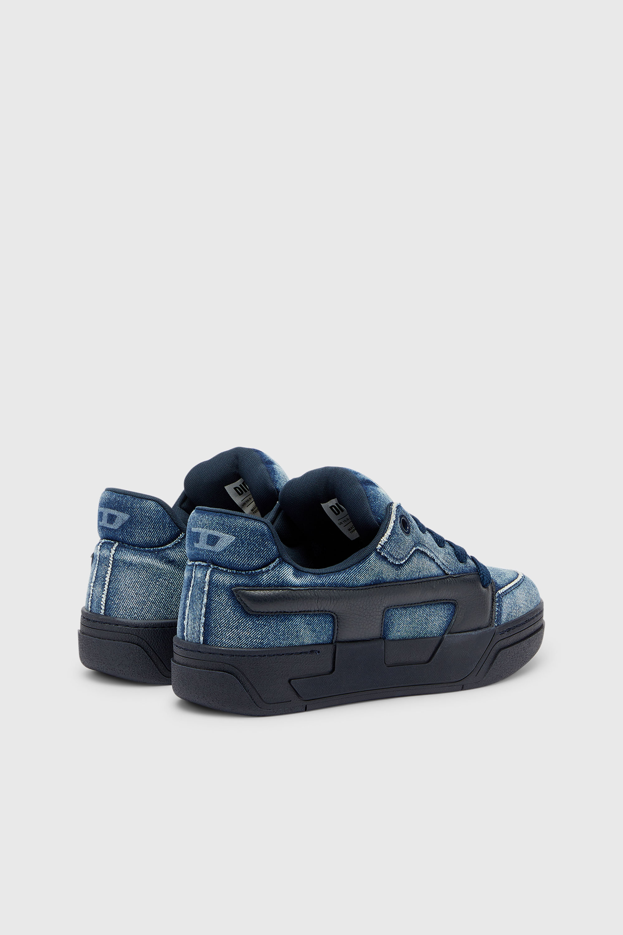 Diesel - S-D-OLLIE LOW, S-D-Ollie - Baskets en denim d&eacute;lav&eacute; effiloch&eacute; Homme in Bleu - 3