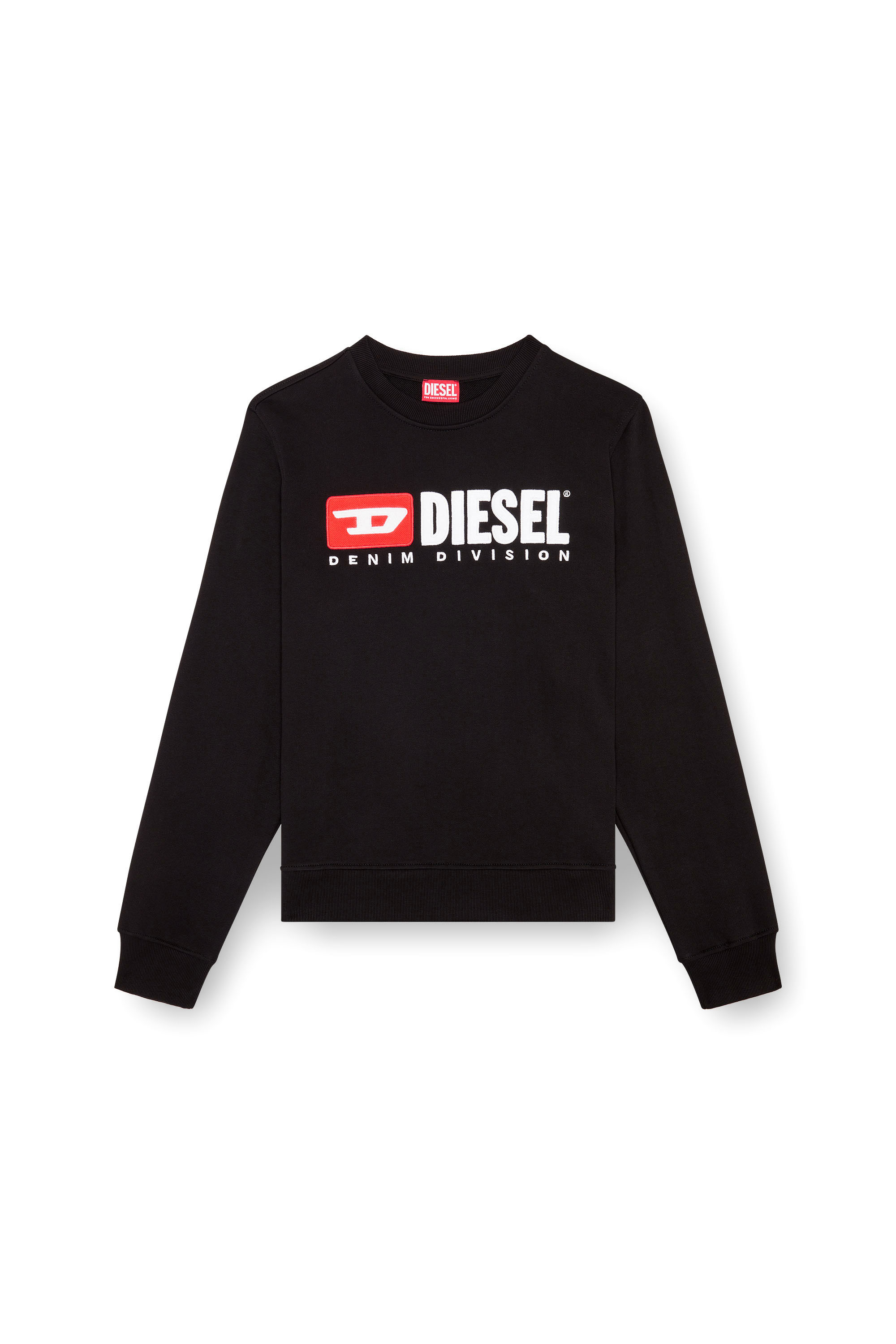 Diesel - S-BOXT-DIV, Homme Sweat-shirt avec logo Denim Division in Noir - Image 3