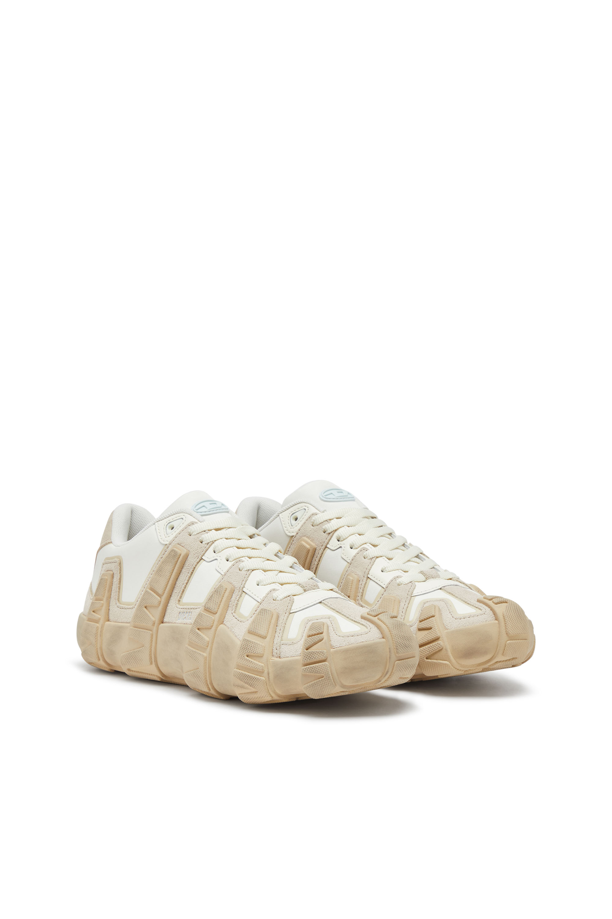 Diesel - S-D-GRIFFE LOW, Herren S-D-Griffe - Turnschuhe aus Nylon in Weiss/Beige - 3